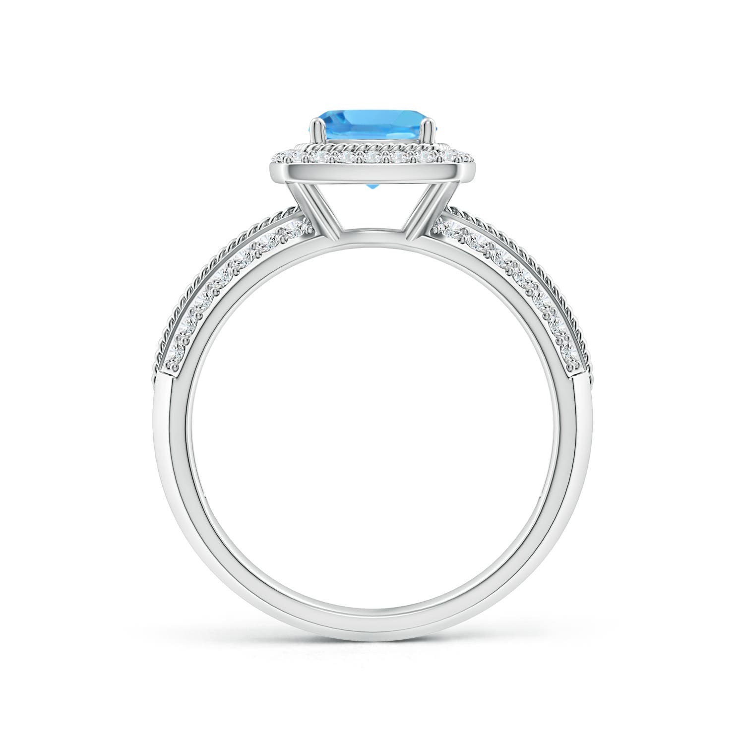 AAA - Swiss Blue Topaz / 1.52 CT / 14 KT White Gold