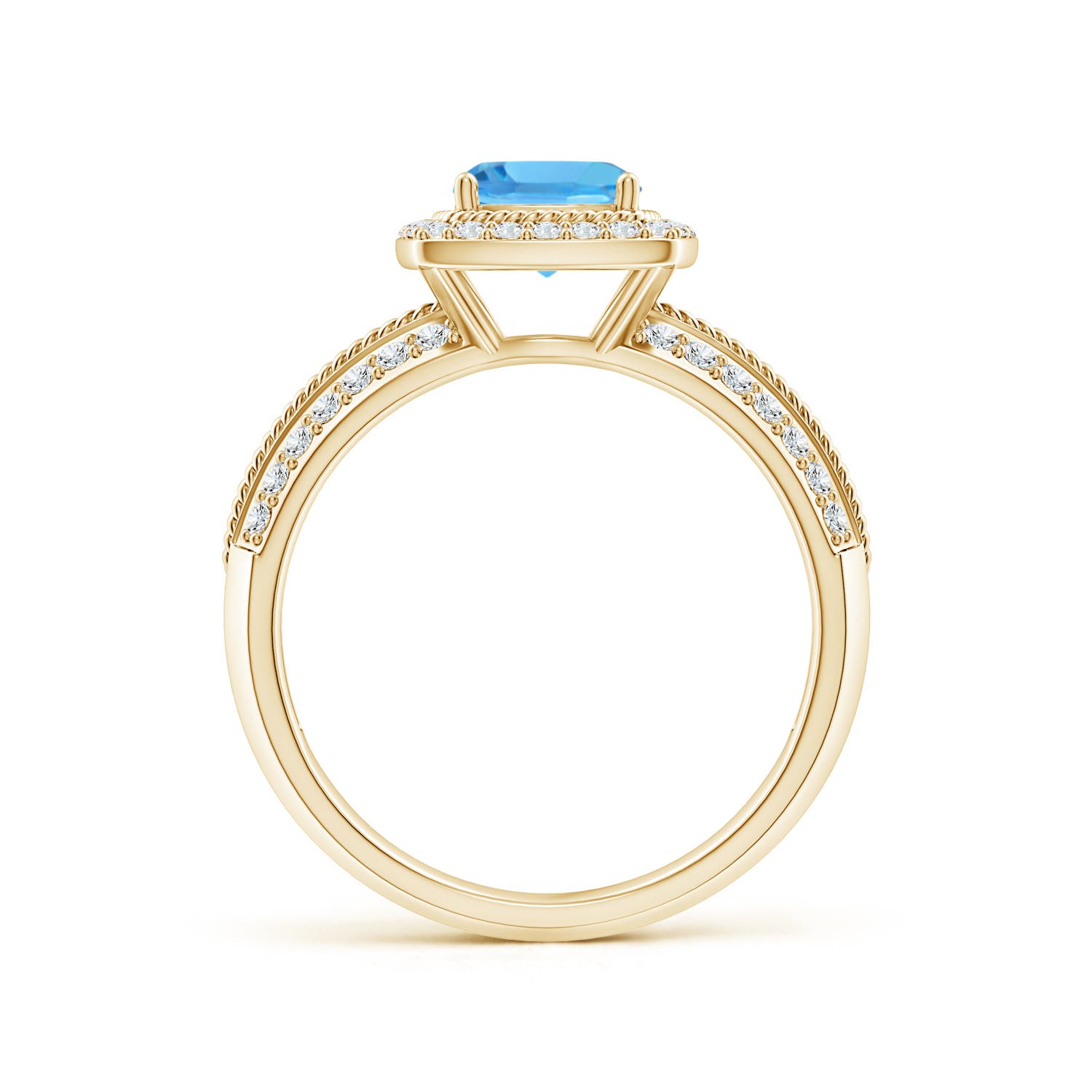 AAA - Swiss Blue Topaz / 1.52 CT / 14 KT Yellow Gold