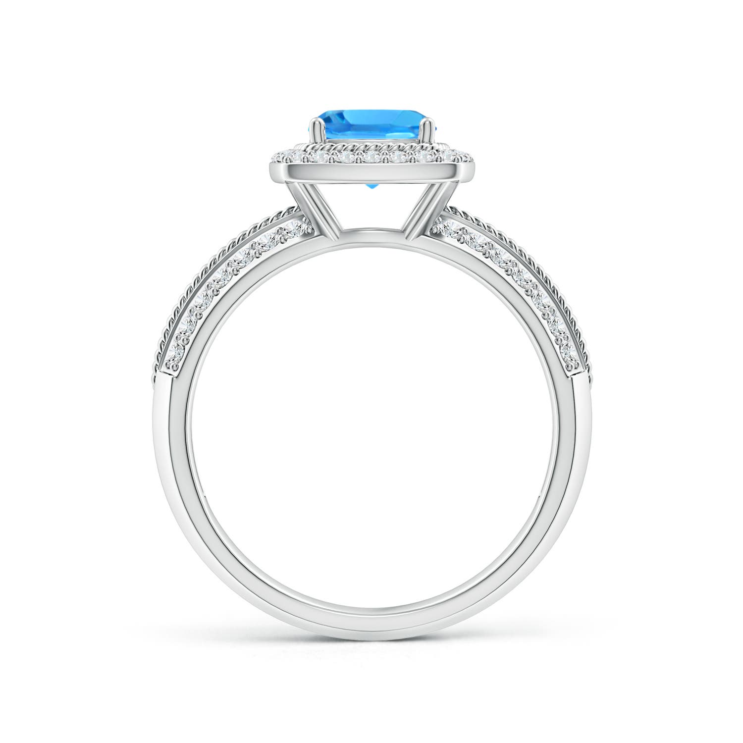 AAAA - Swiss Blue Topaz / 1.52 CT / 14 KT White Gold