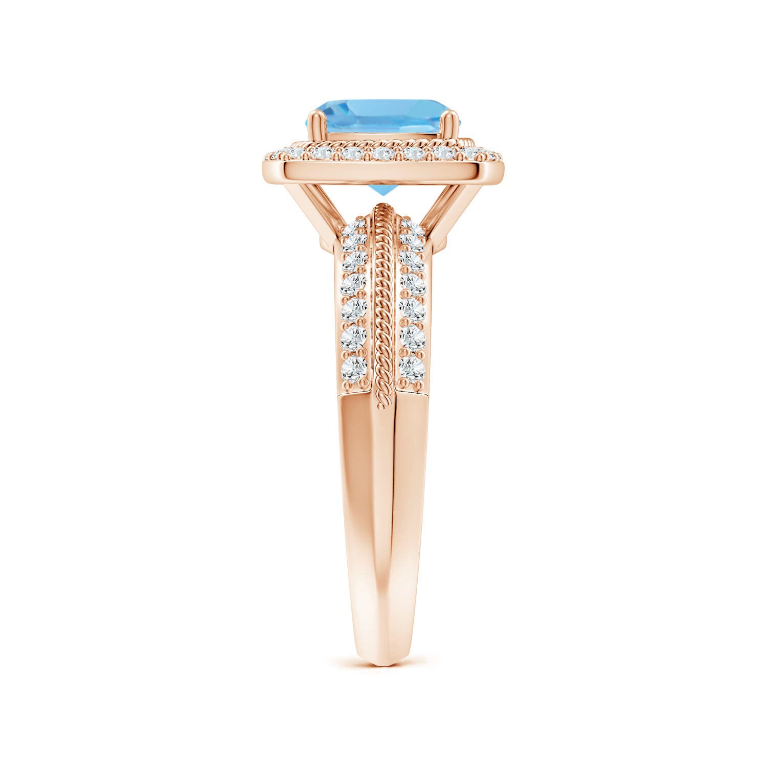 A - Swiss Blue Topaz / 2.37 CT / 14 KT Rose Gold