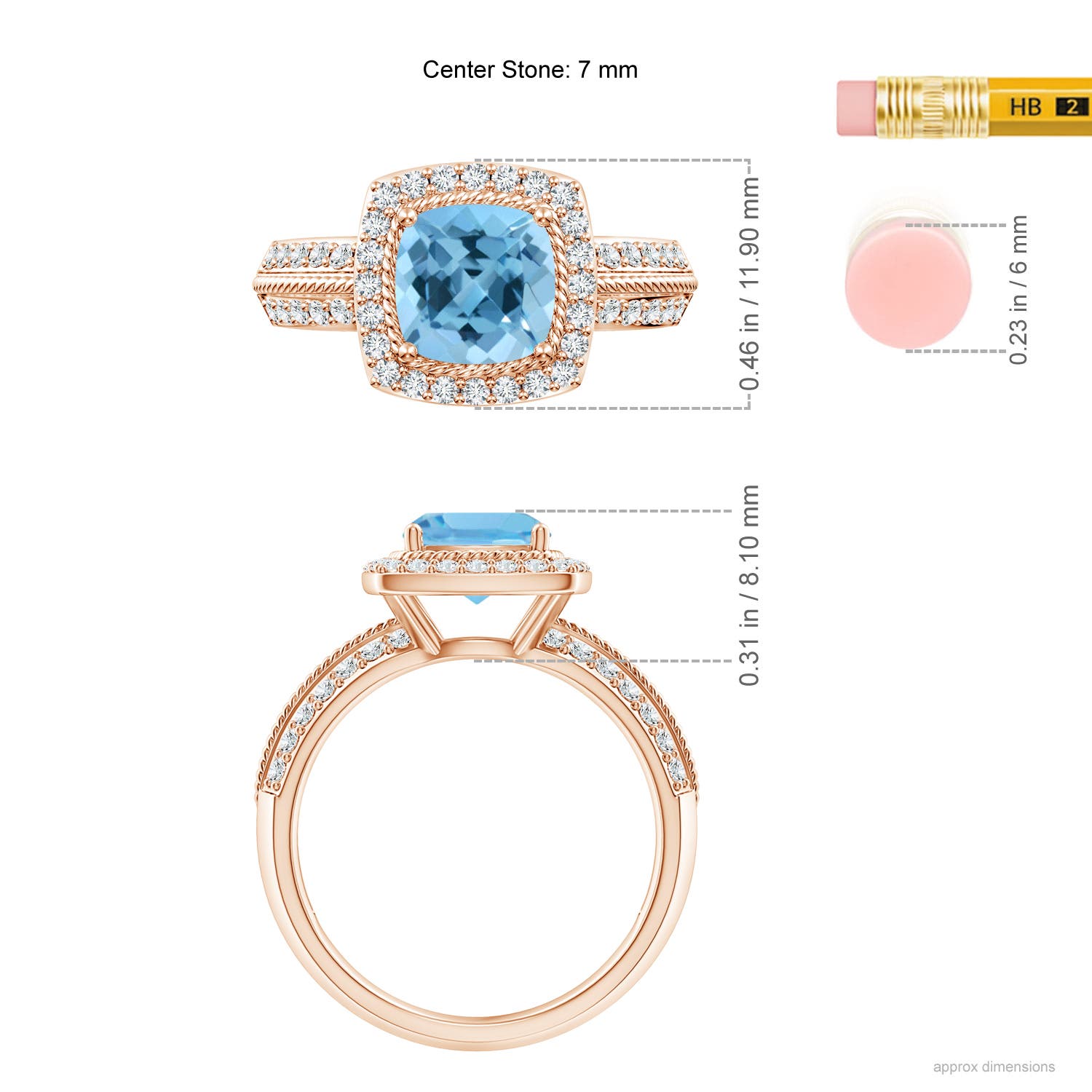 A - Swiss Blue Topaz / 2.37 CT / 14 KT Rose Gold