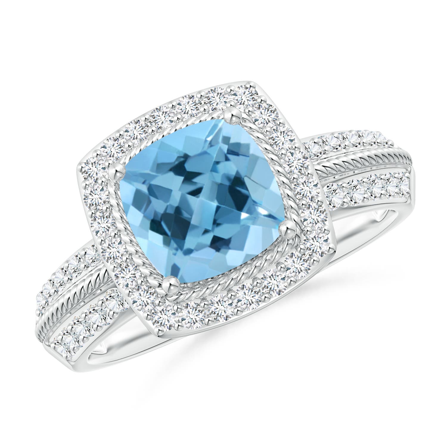 A - Swiss Blue Topaz / 2.37 CT / 14 KT White Gold