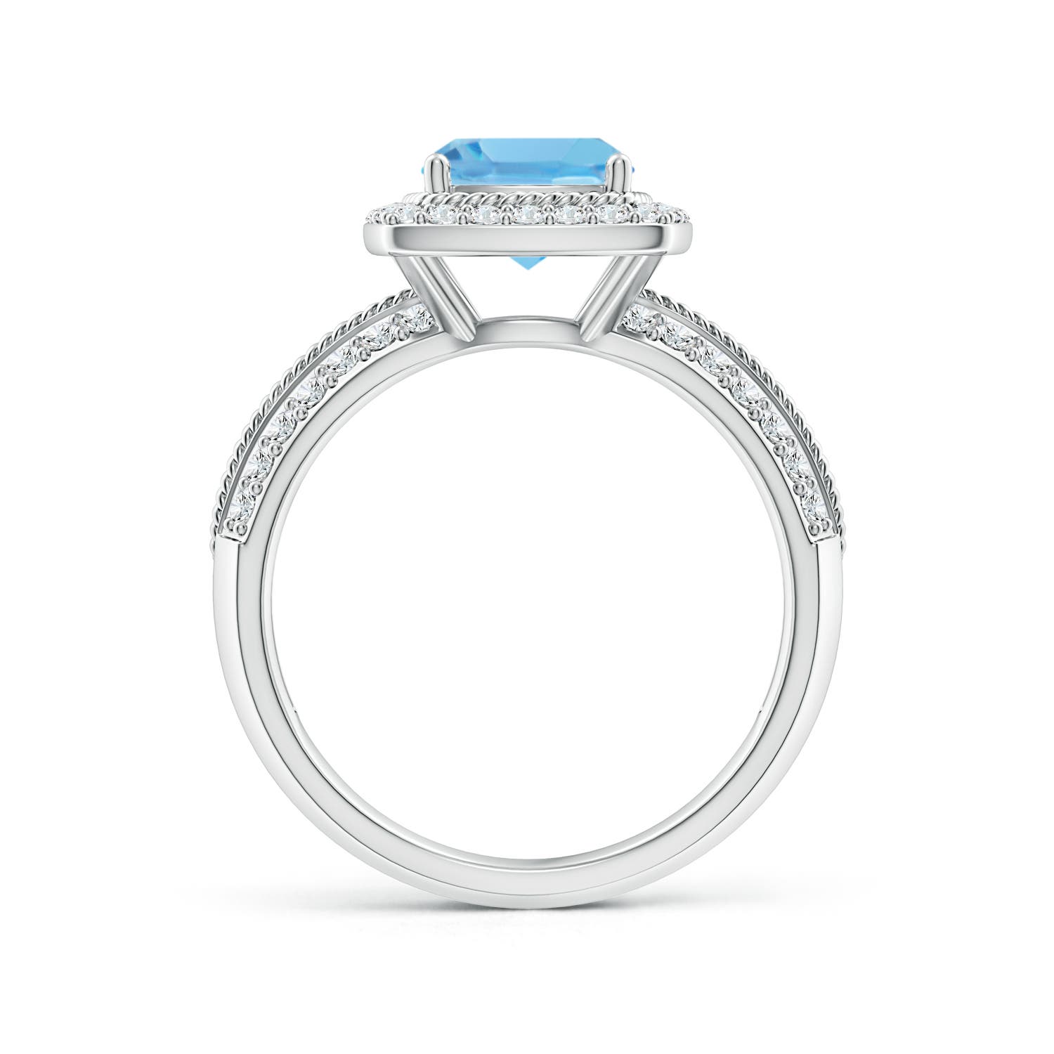 A - Swiss Blue Topaz / 2.37 CT / 14 KT White Gold