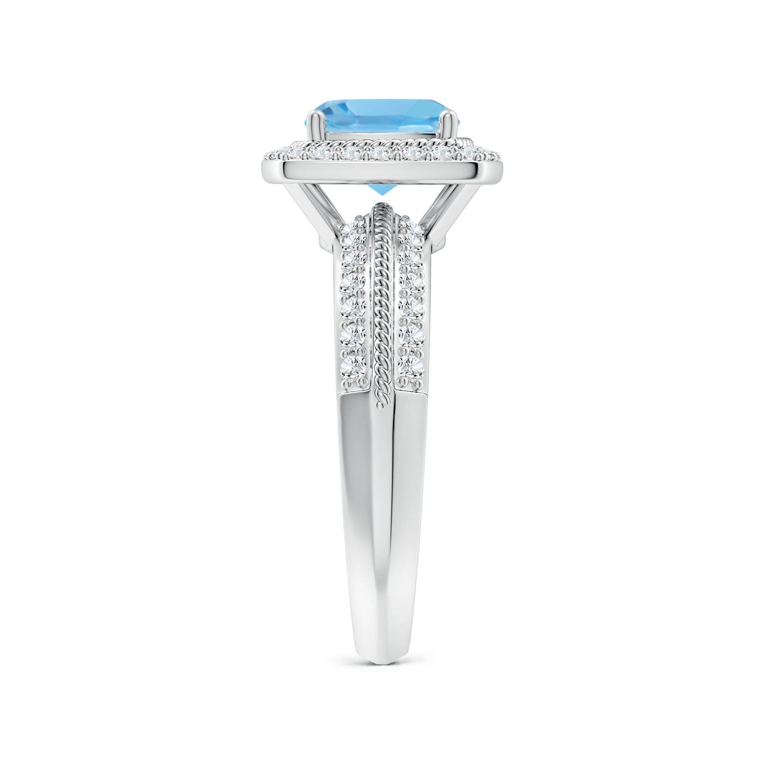 A - Swiss Blue Topaz / 2.37 CT / 14 KT White Gold