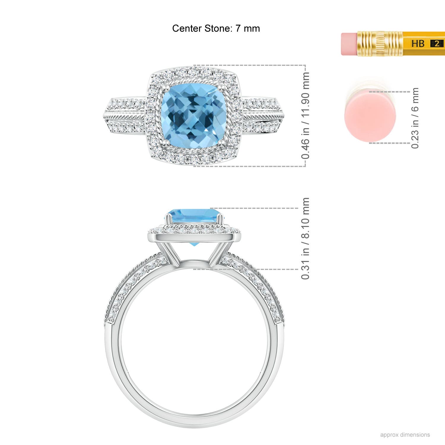 A - Swiss Blue Topaz / 2.37 CT / 14 KT White Gold