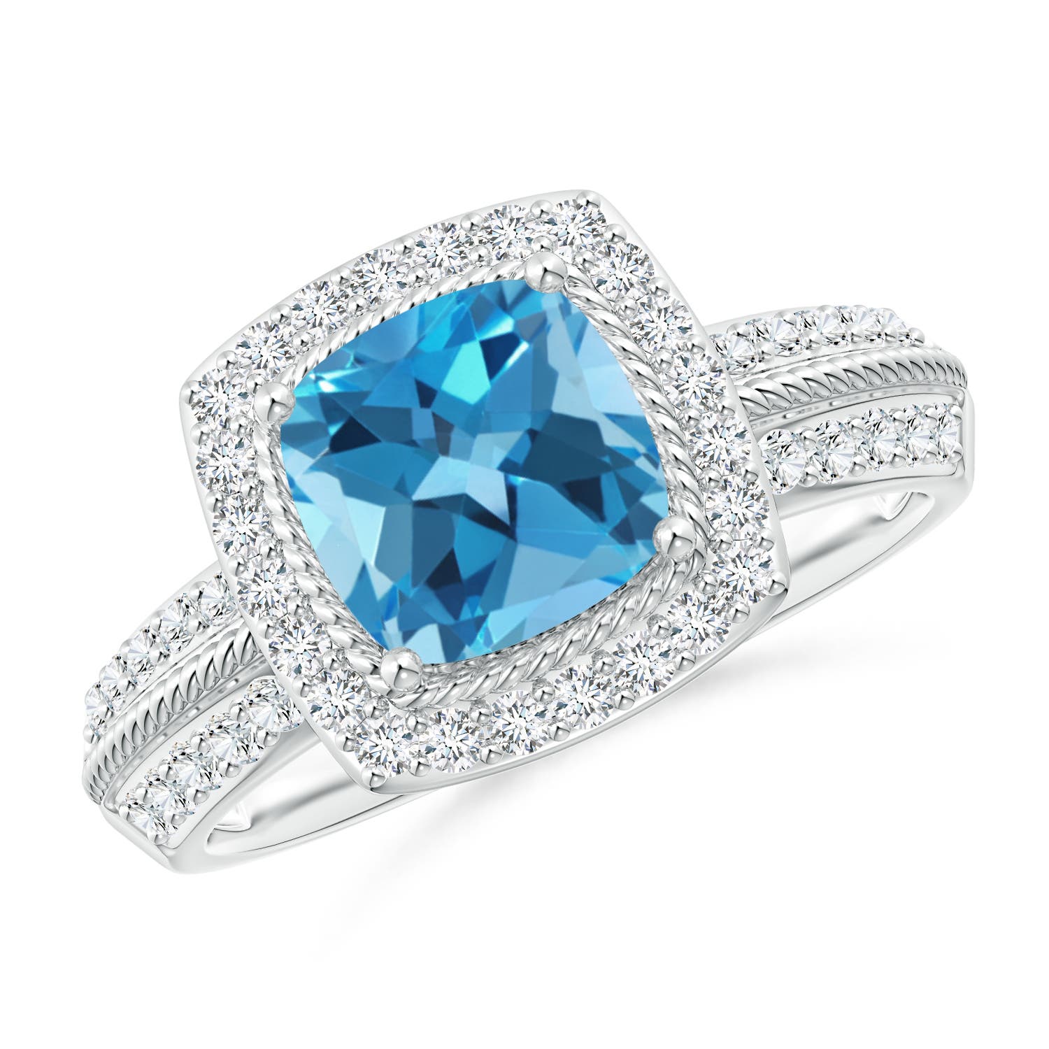 AA - Swiss Blue Topaz / 2.37 CT / 14 KT White Gold