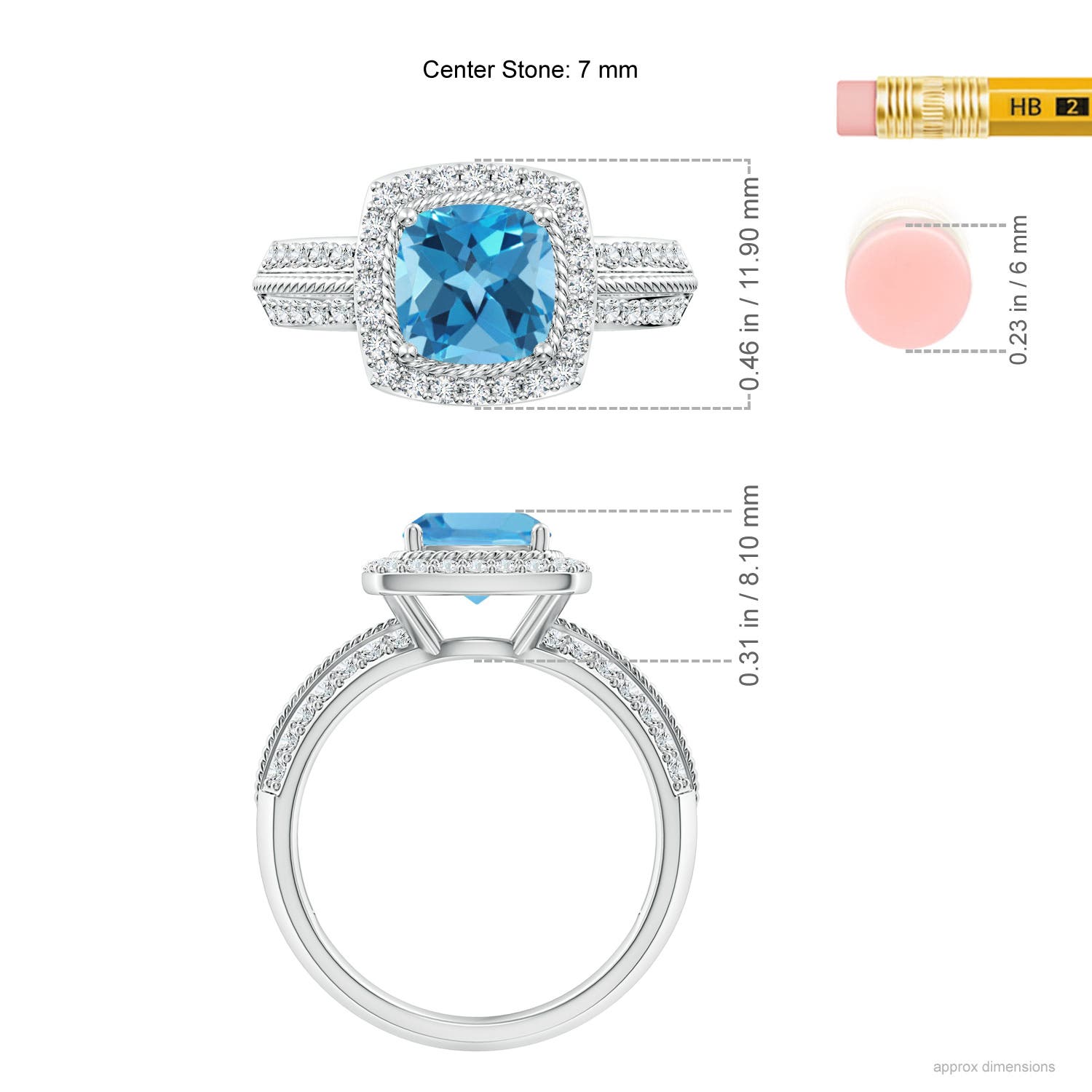 AA - Swiss Blue Topaz / 2.37 CT / 14 KT White Gold