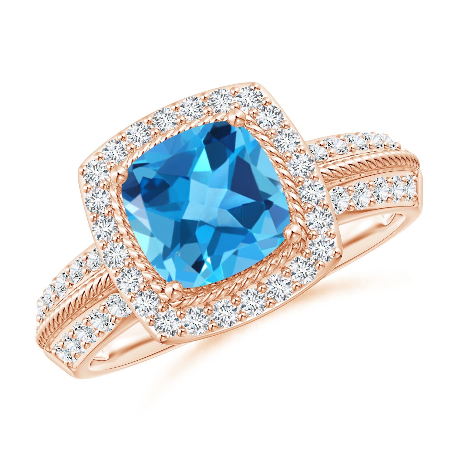 AAA - Swiss Blue Topaz / 2.37 CT / 14 KT Rose Gold