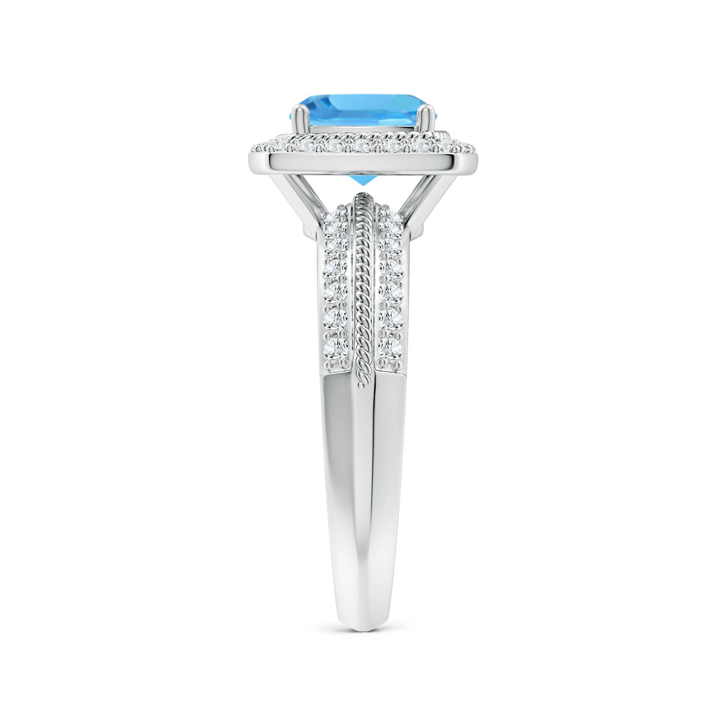 AAA - Swiss Blue Topaz / 2.37 CT / 14 KT White Gold