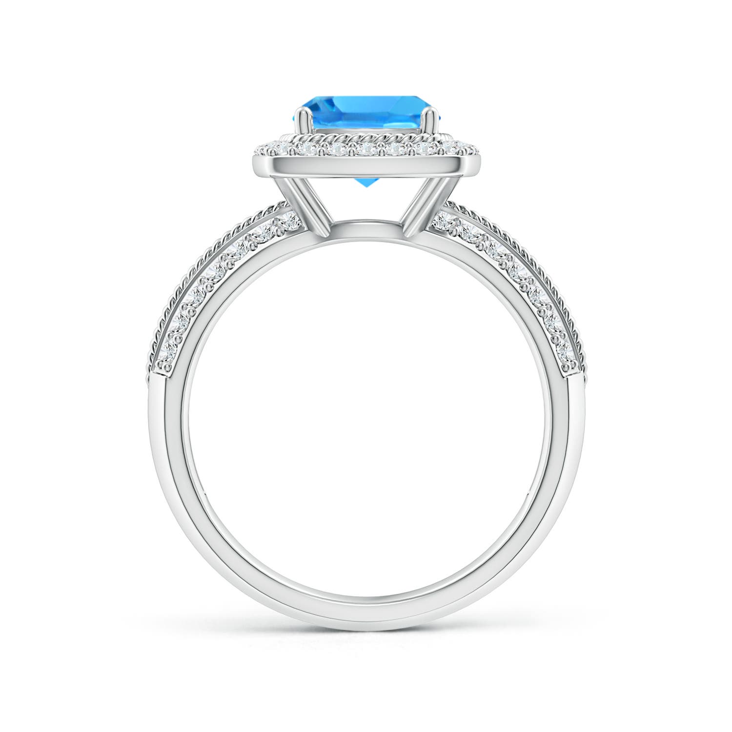 AAAA - Swiss Blue Topaz / 2.37 CT / 14 KT White Gold