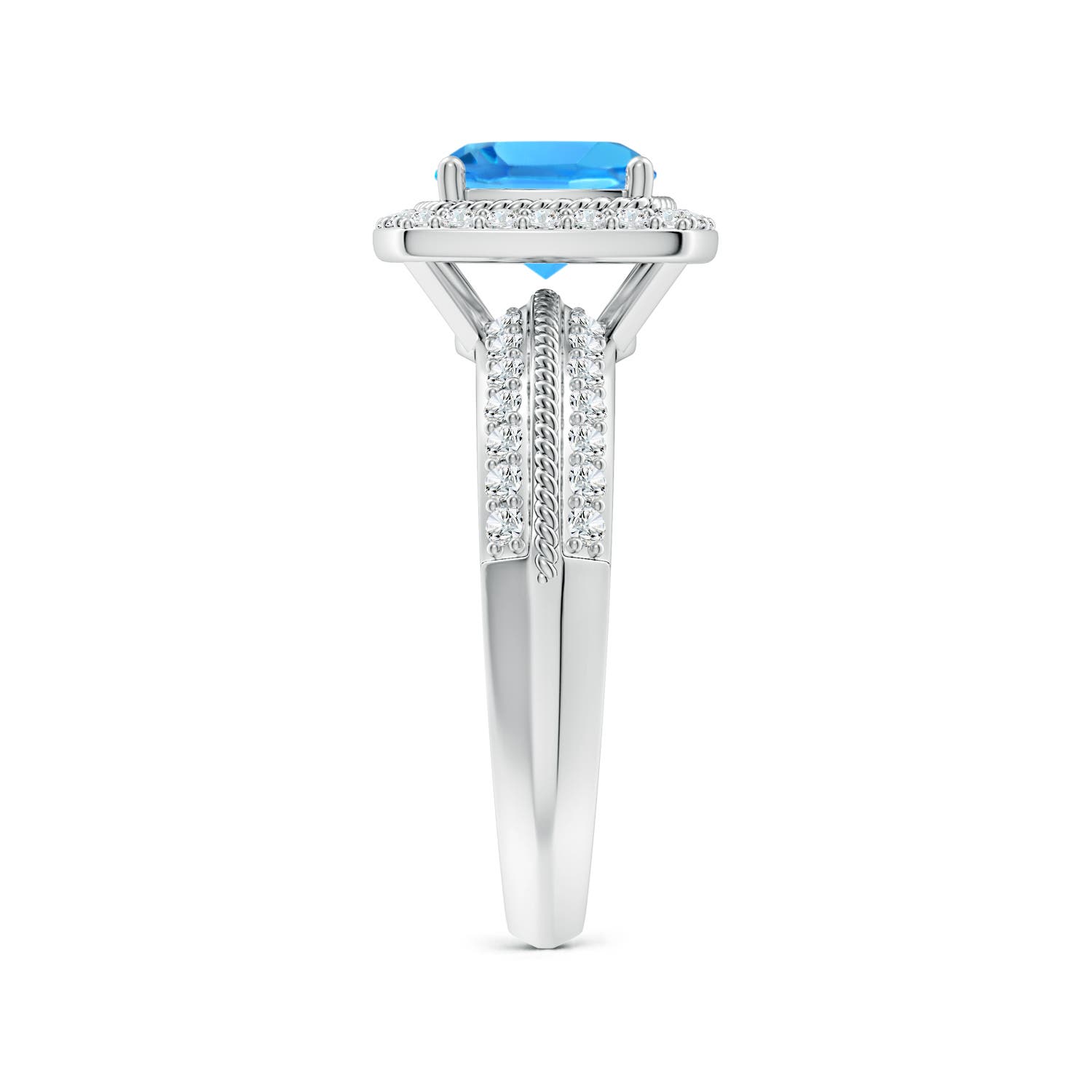 AAAA - Swiss Blue Topaz / 2.37 CT / 14 KT White Gold