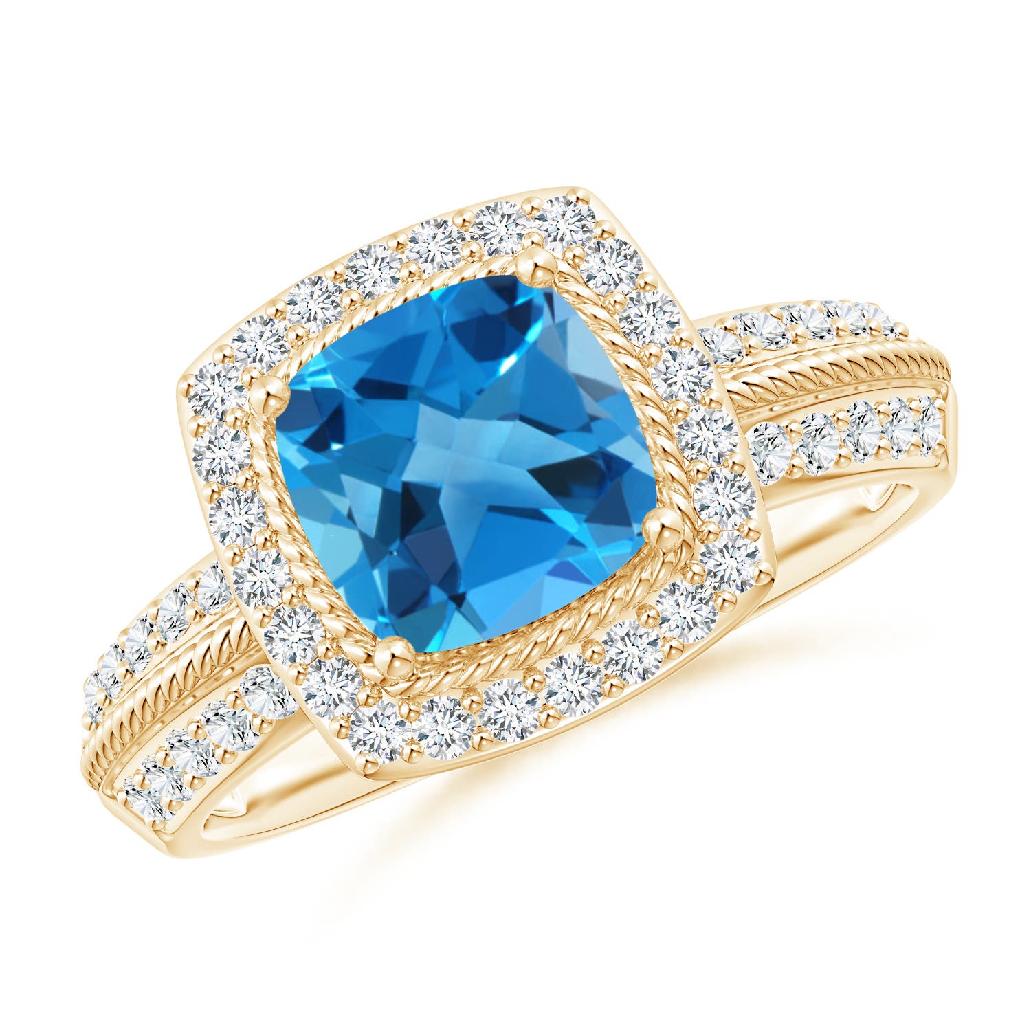 AAAA - Swiss Blue Topaz / 2.37 CT / 14 KT Yellow Gold