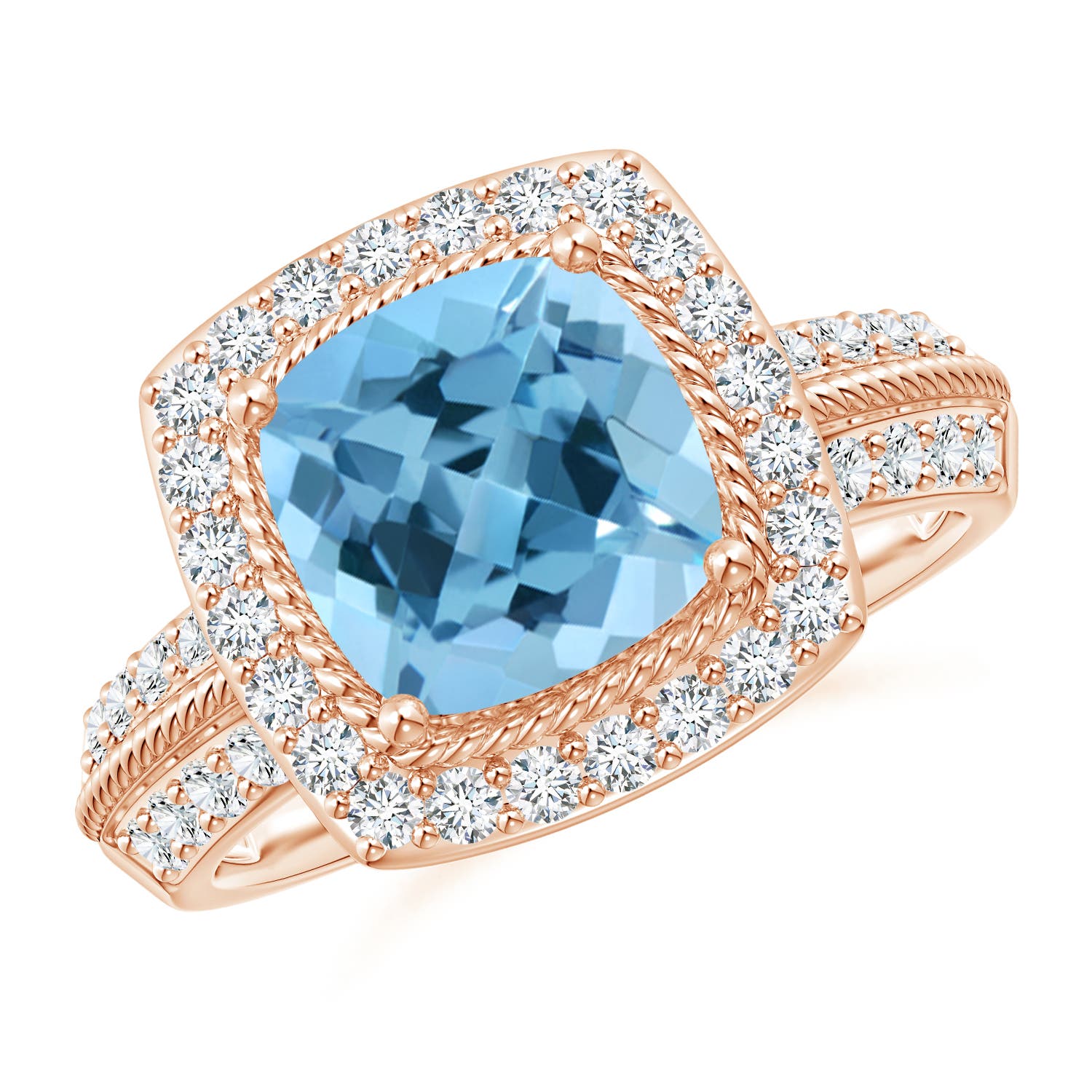 A - Swiss Blue Topaz / 3.17 CT / 14 KT Rose Gold