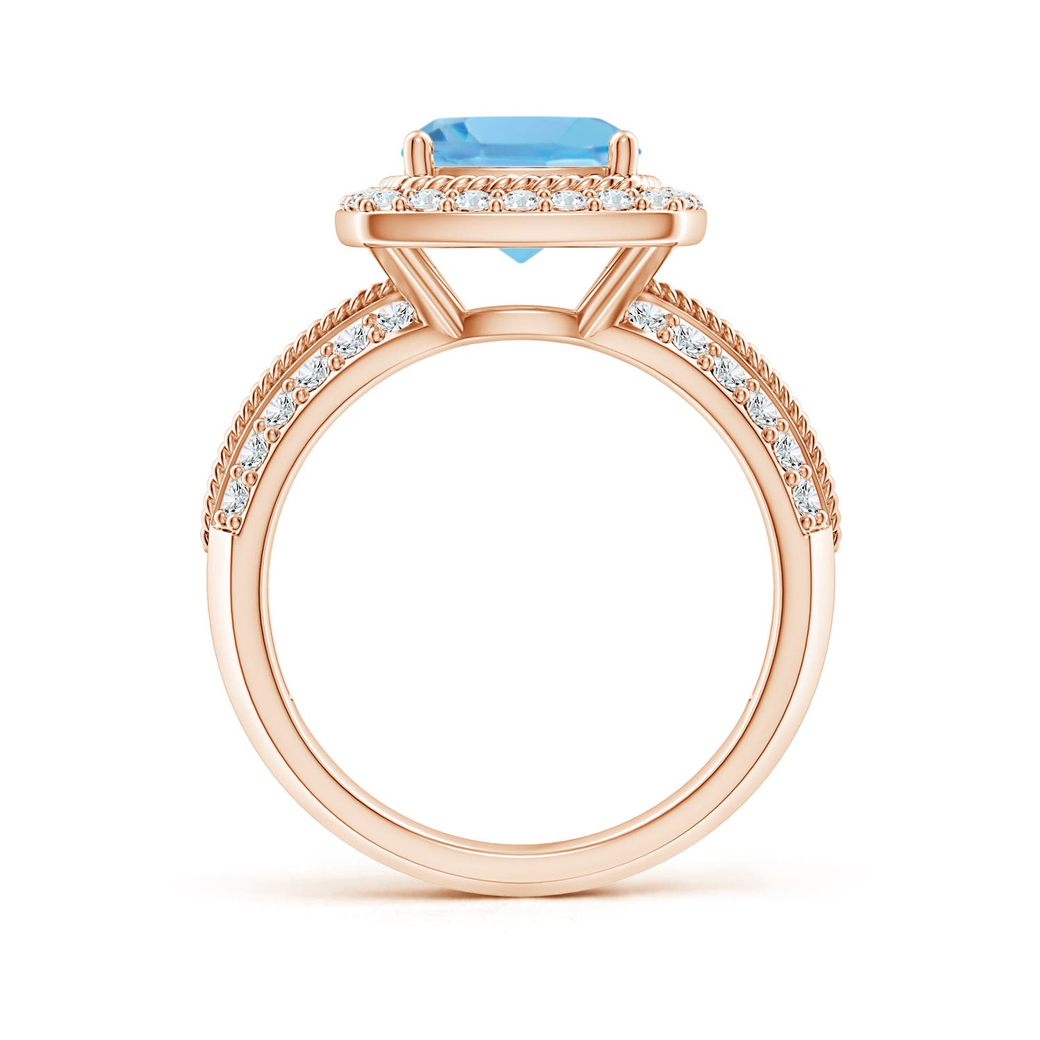 A - Swiss Blue Topaz / 3.17 CT / 14 KT Rose Gold