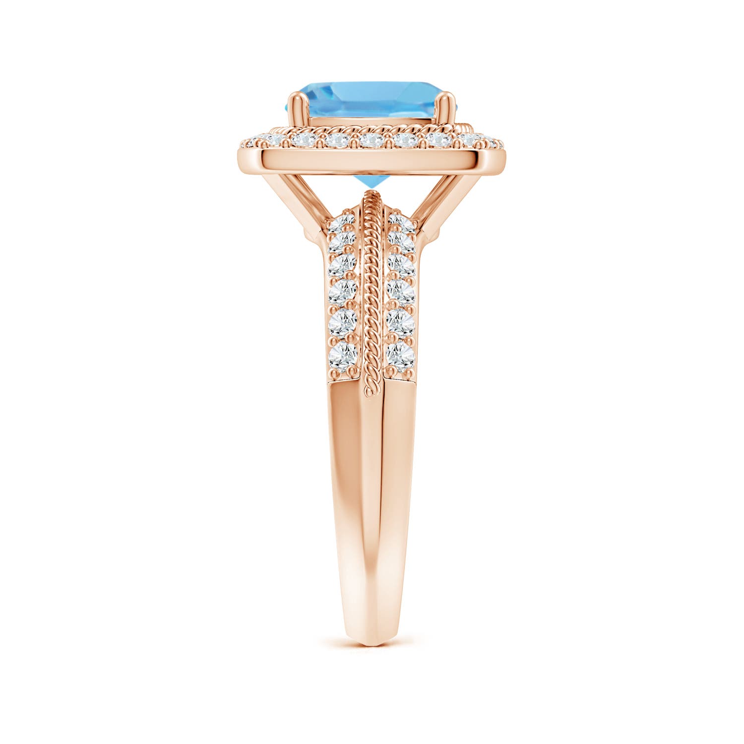 A - Swiss Blue Topaz / 3.17 CT / 14 KT Rose Gold