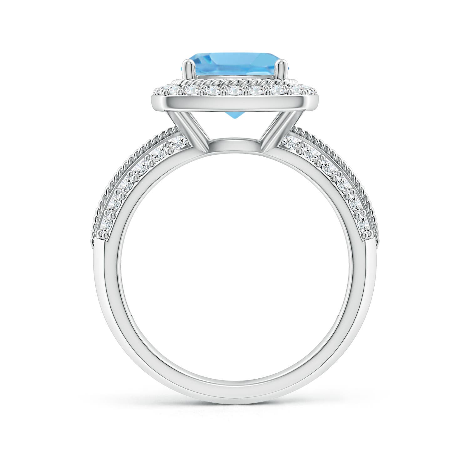 A - Swiss Blue Topaz / 3.17 CT / 14 KT White Gold