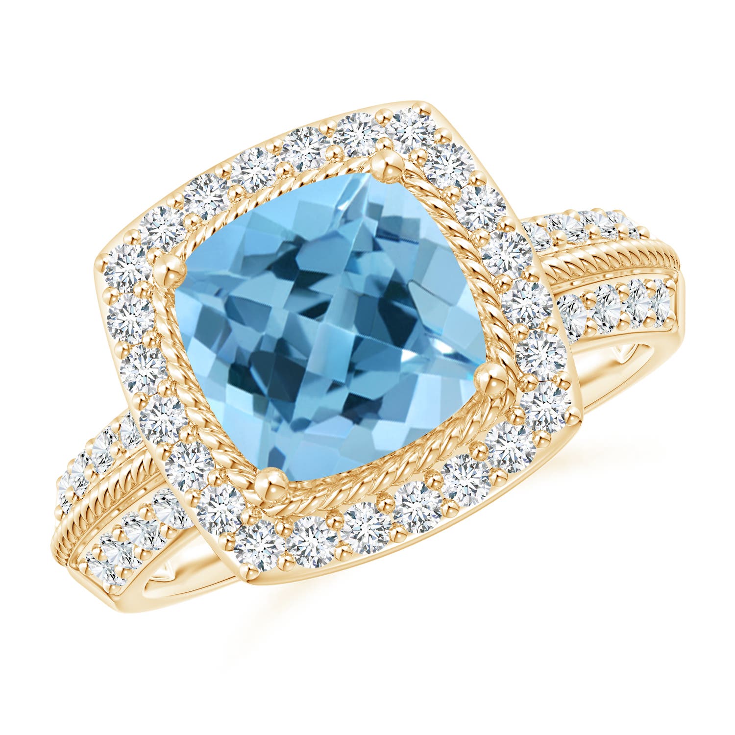 A - Swiss Blue Topaz / 3.17 CT / 14 KT Yellow Gold