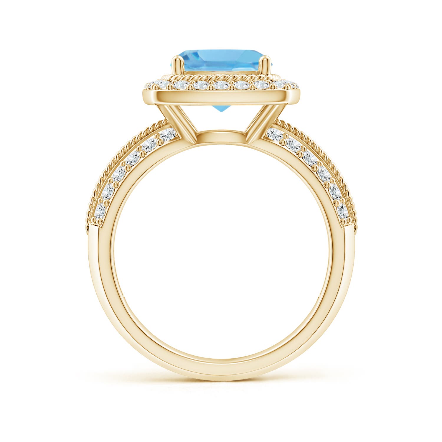 A - Swiss Blue Topaz / 3.17 CT / 14 KT Yellow Gold