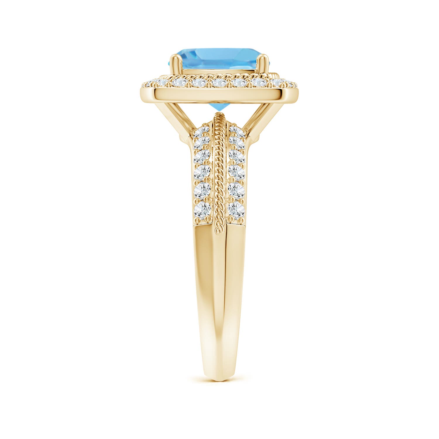 A - Swiss Blue Topaz / 3.17 CT / 14 KT Yellow Gold