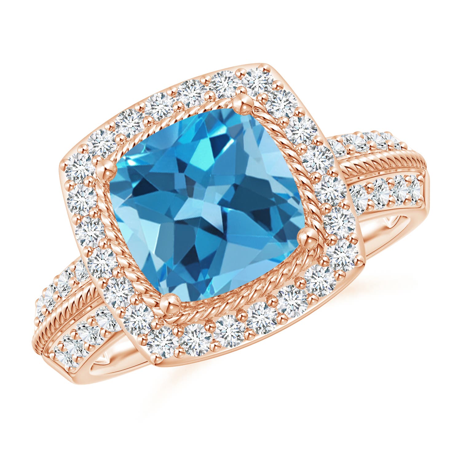 AA - Swiss Blue Topaz / 3.17 CT / 14 KT Rose Gold