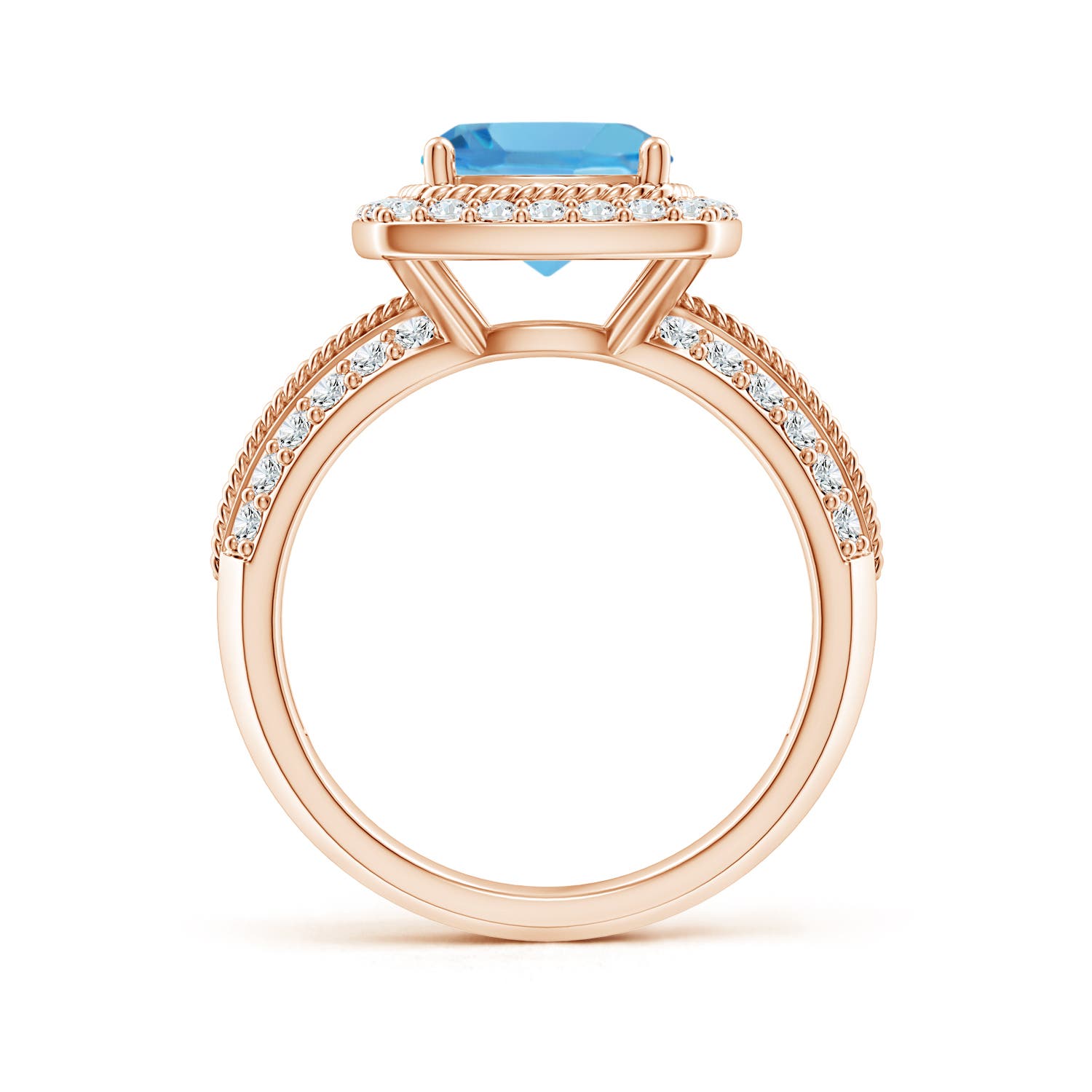 AA - Swiss Blue Topaz / 3.17 CT / 14 KT Rose Gold