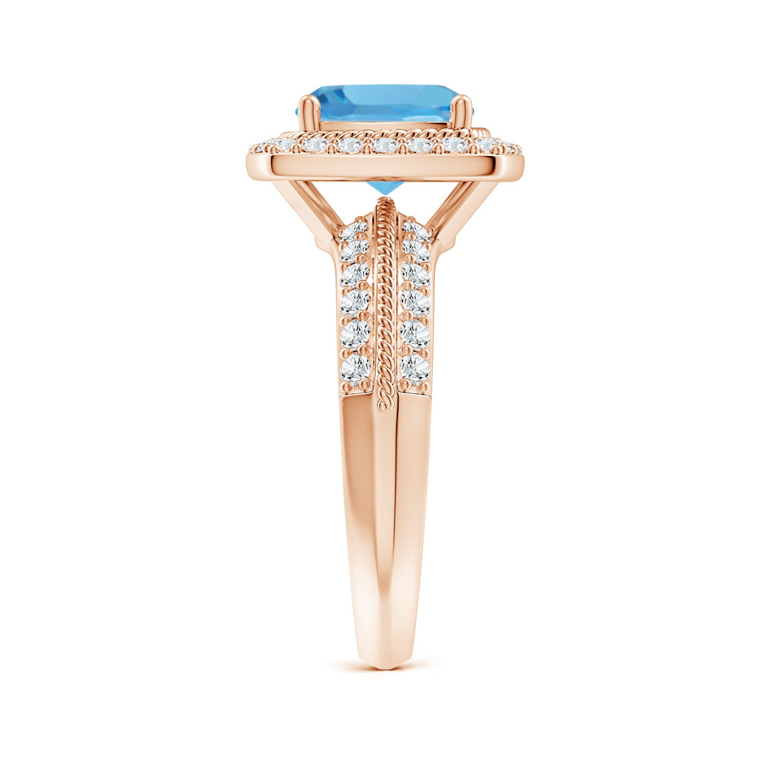 AA - Swiss Blue Topaz / 3.17 CT / 14 KT Rose Gold