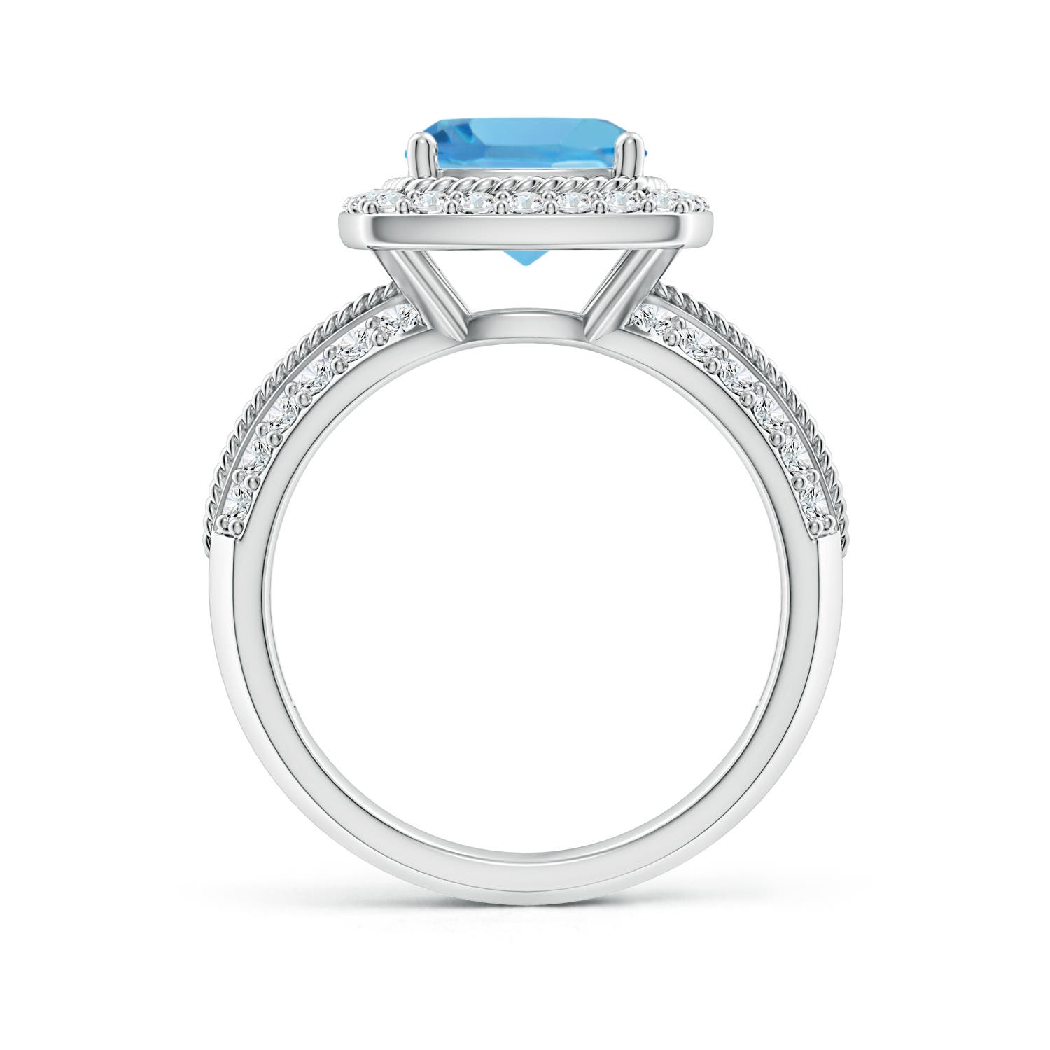 AA - Swiss Blue Topaz / 3.17 CT / 14 KT White Gold