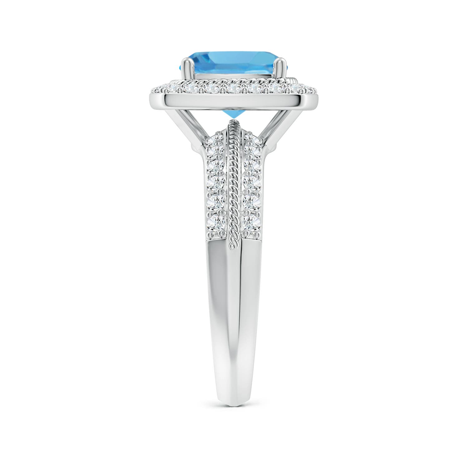 AA - Swiss Blue Topaz / 3.17 CT / 14 KT White Gold