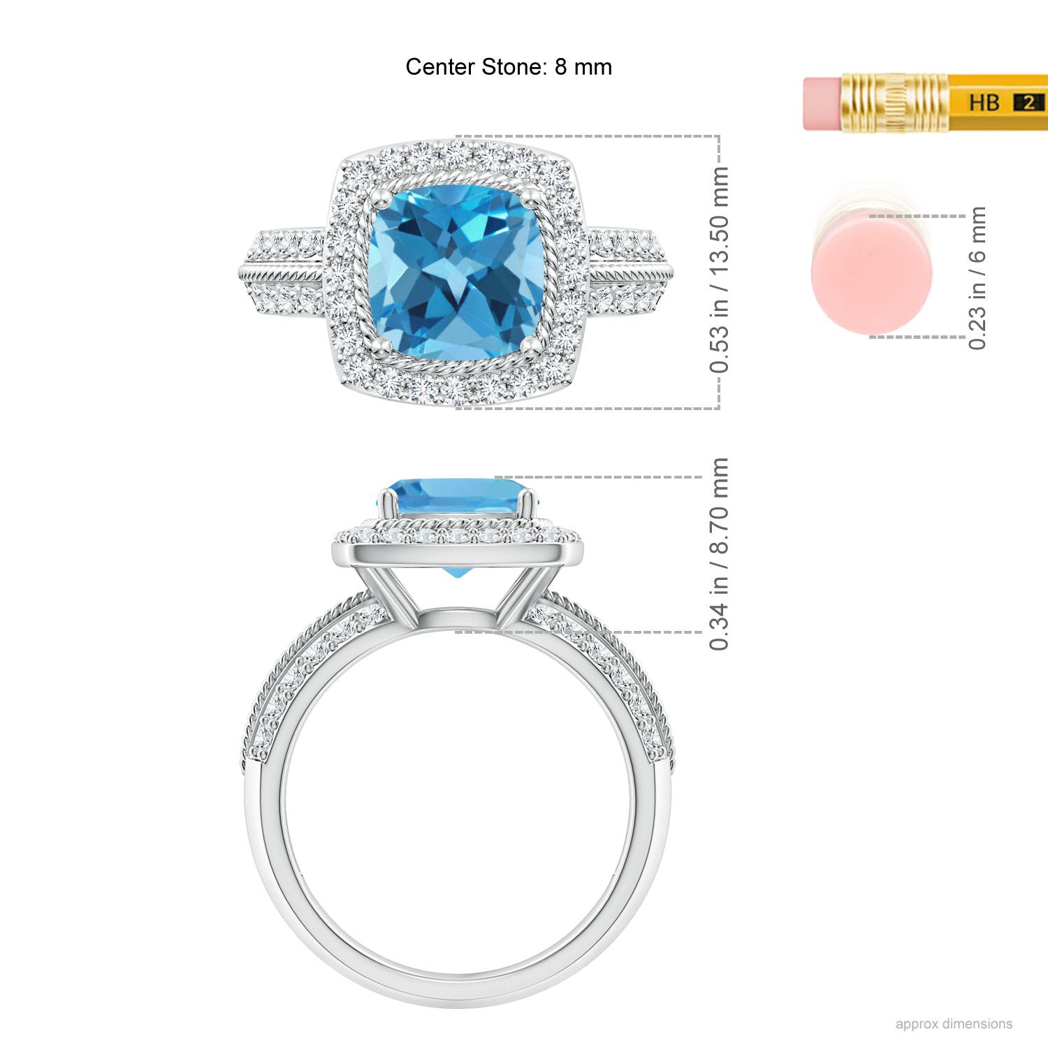 AA - Swiss Blue Topaz / 3.17 CT / 14 KT White Gold