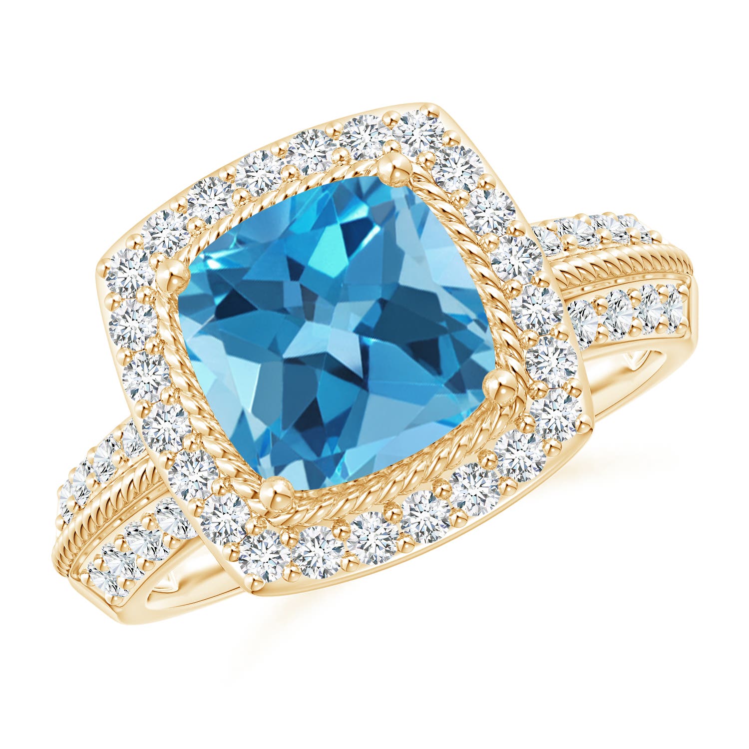 AA - Swiss Blue Topaz / 3.17 CT / 14 KT Yellow Gold