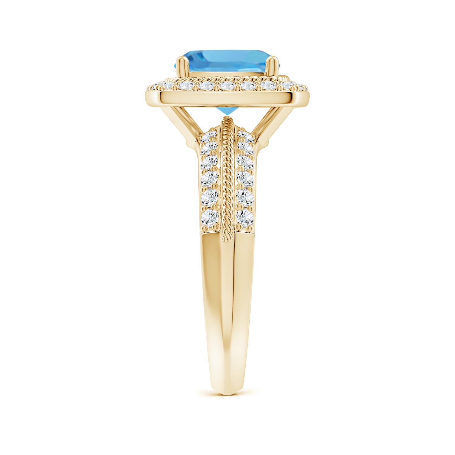 AA - Swiss Blue Topaz / 3.17 CT / 14 KT Yellow Gold