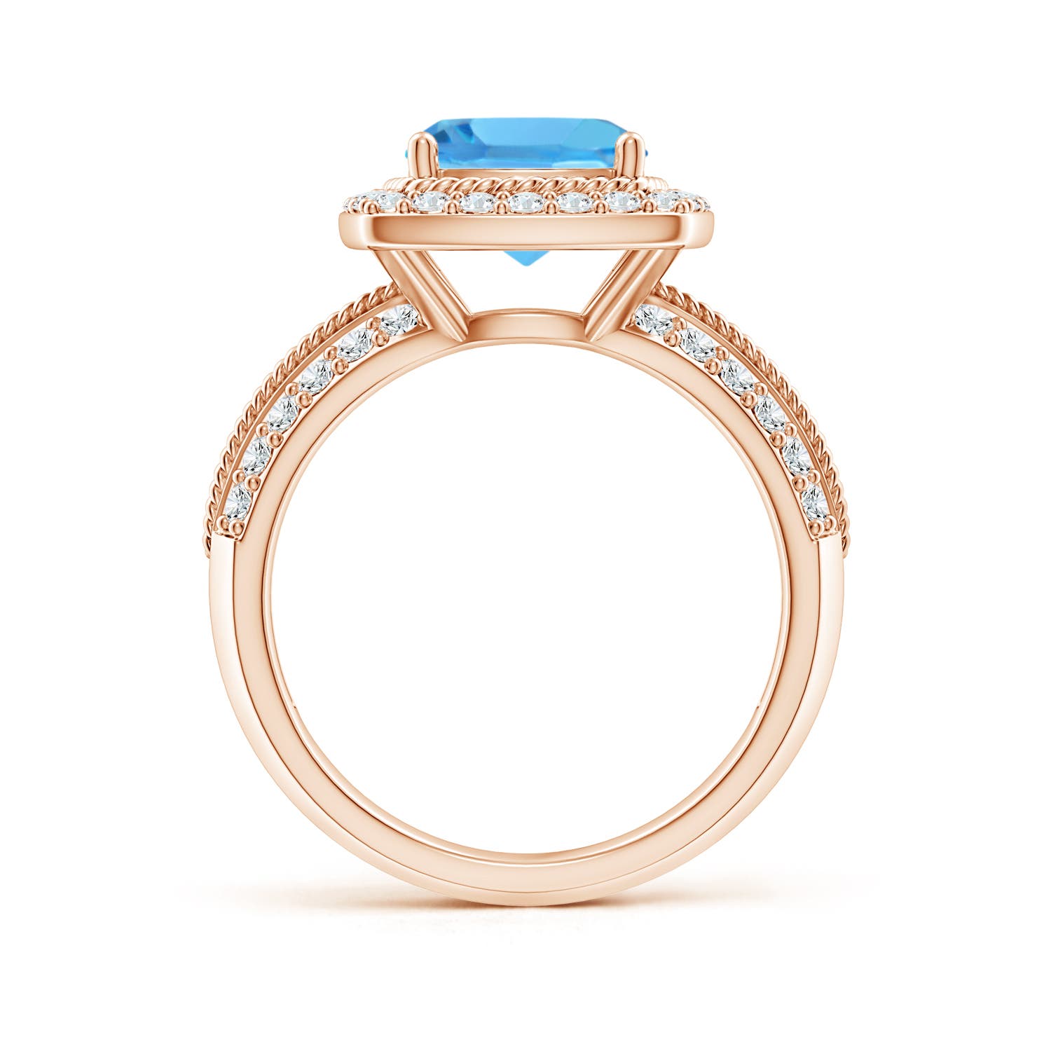 AAA - Swiss Blue Topaz / 3.17 CT / 14 KT Rose Gold