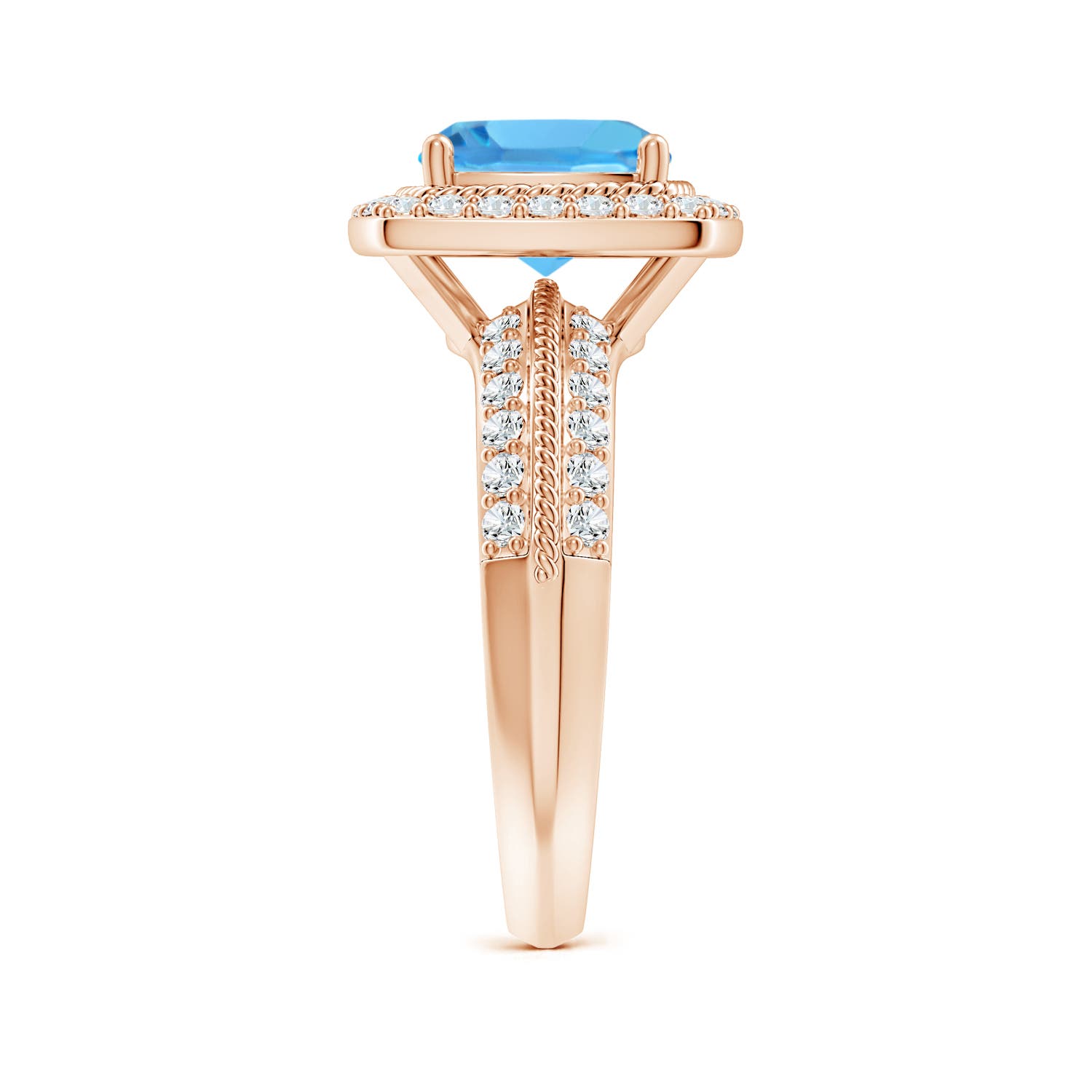 AAA - Swiss Blue Topaz / 3.17 CT / 14 KT Rose Gold