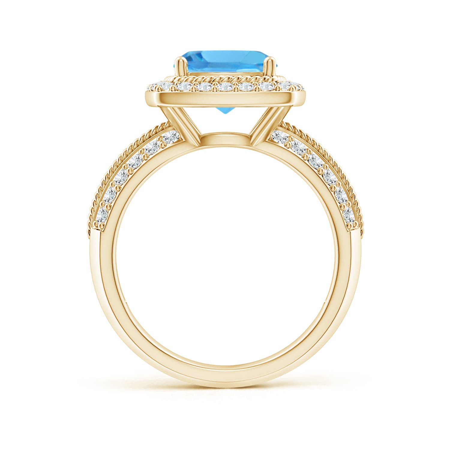 AAA - Swiss Blue Topaz / 3.17 CT / 14 KT Yellow Gold