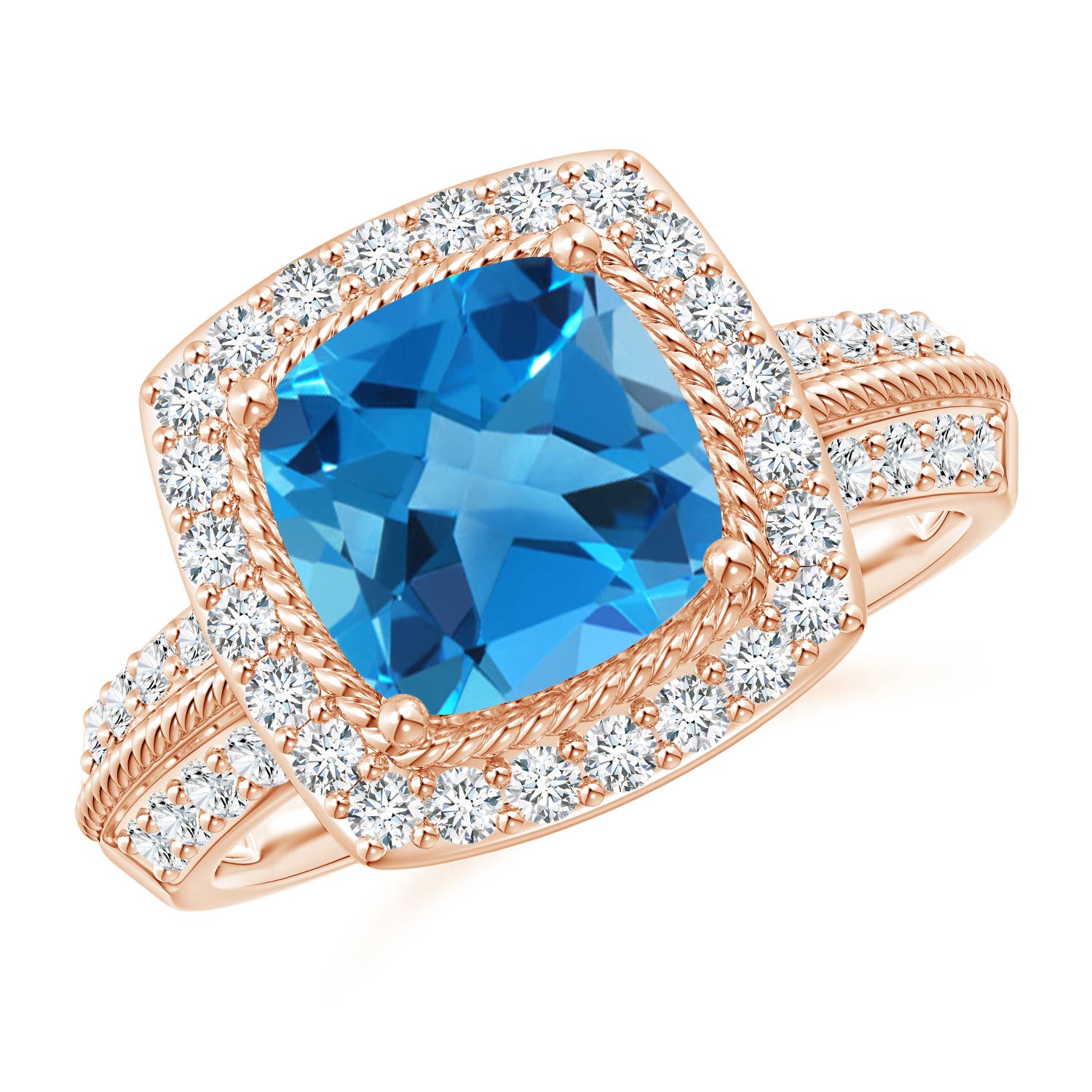 AAAA - Swiss Blue Topaz / 3.17 CT / 14 KT Rose Gold