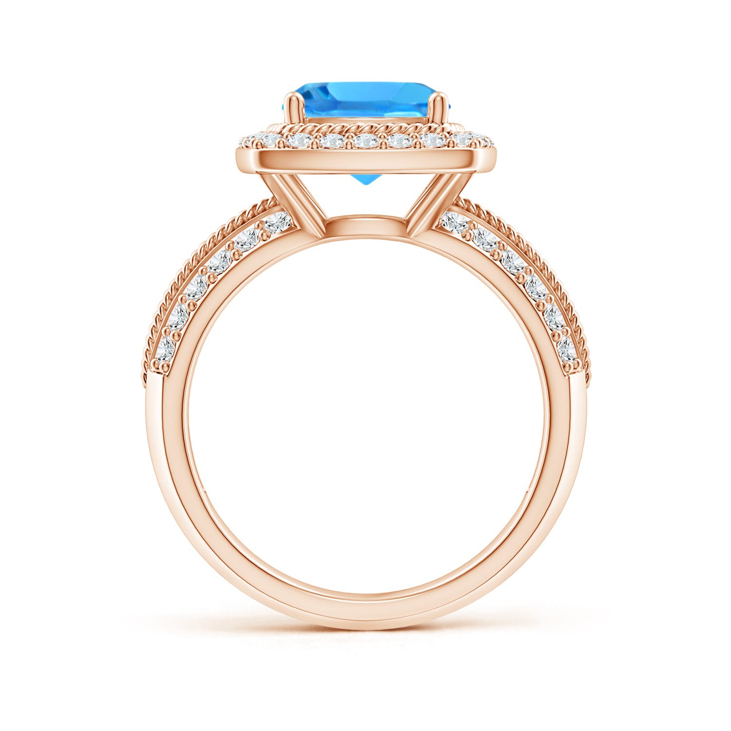 AAAA - Swiss Blue Topaz / 3.17 CT / 14 KT Rose Gold