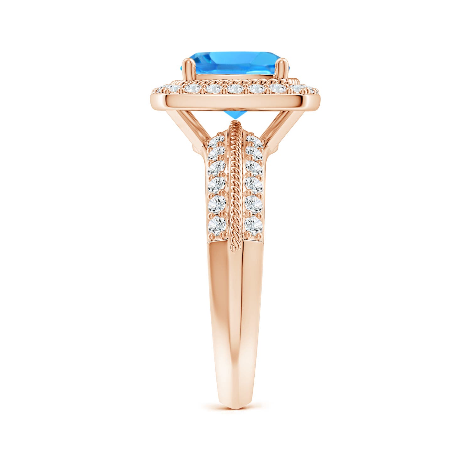 AAAA - Swiss Blue Topaz / 3.17 CT / 14 KT Rose Gold