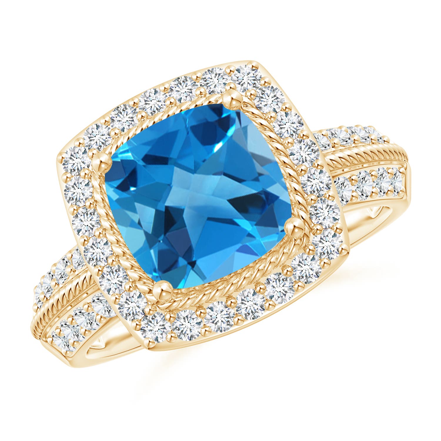 AAAA - Swiss Blue Topaz / 3.17 CT / 14 KT Yellow Gold