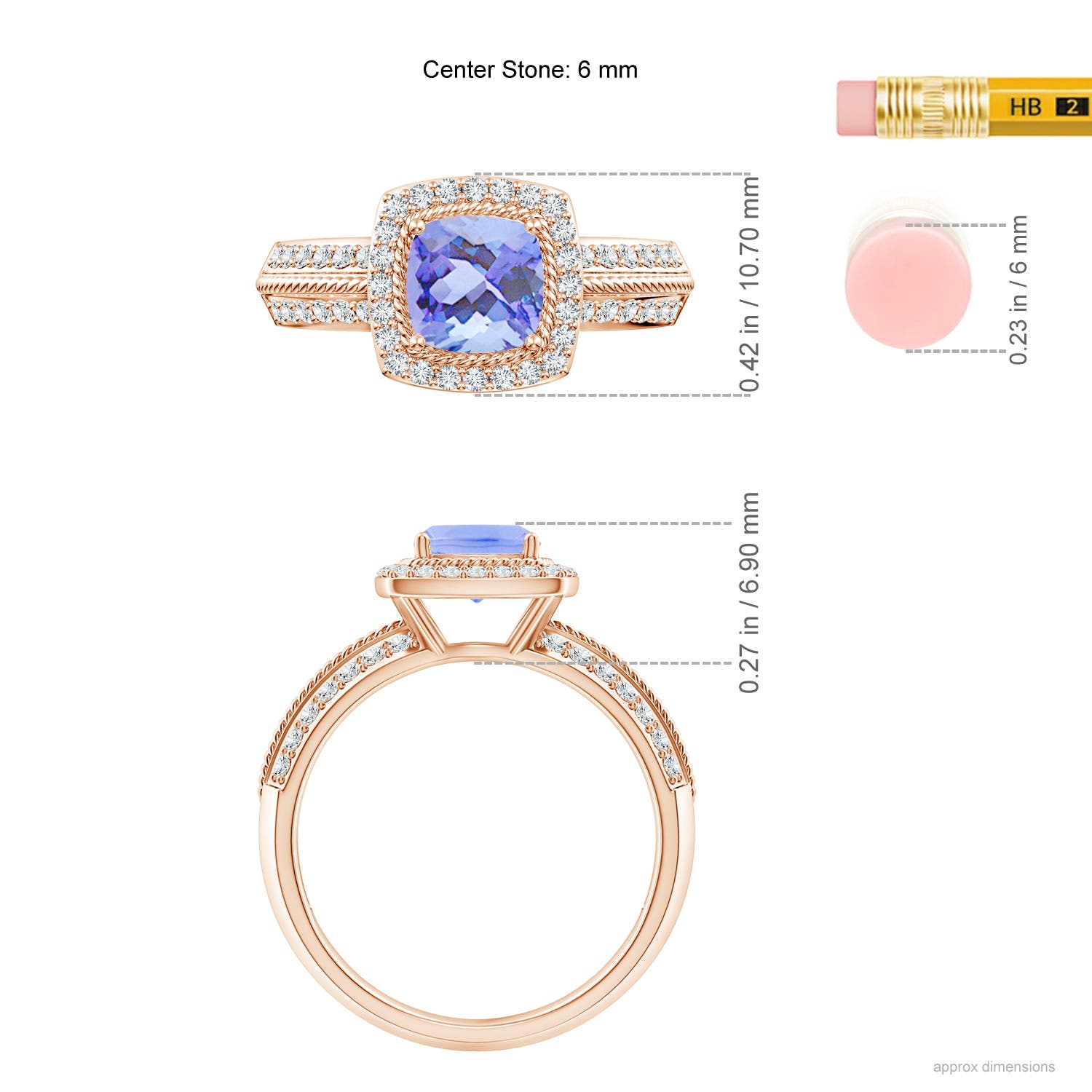 A - Tanzanite / 1.47 CT / 14 KT Rose Gold