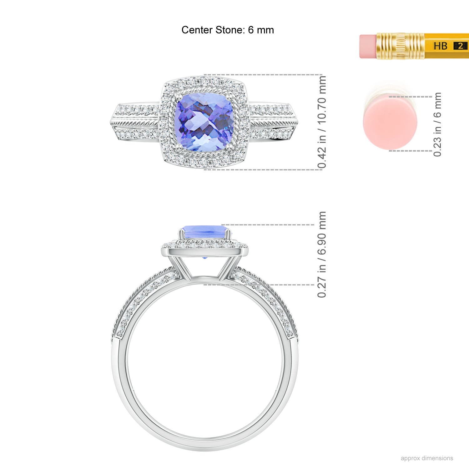 A - Tanzanite / 1.47 CT / 14 KT White Gold