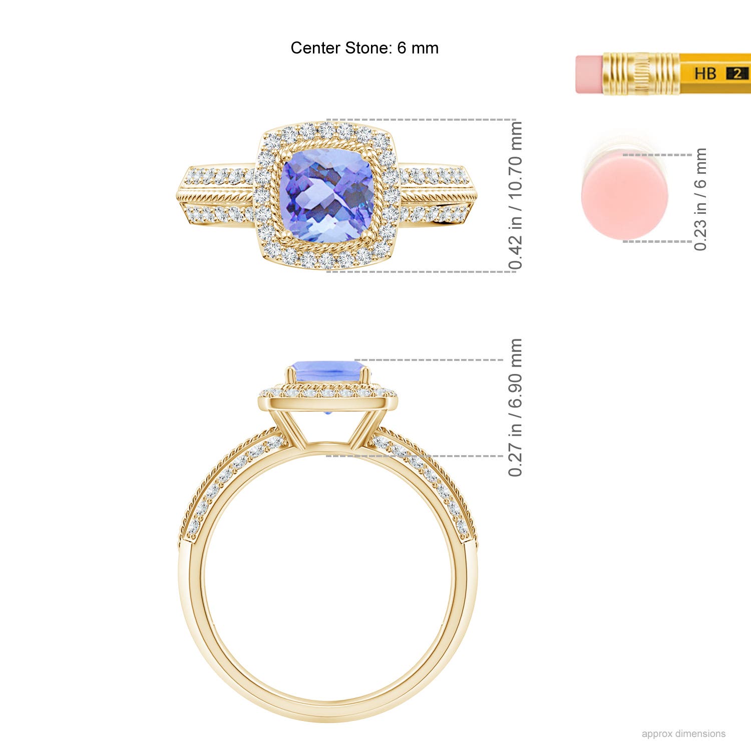 A - Tanzanite / 1.47 CT / 14 KT Yellow Gold