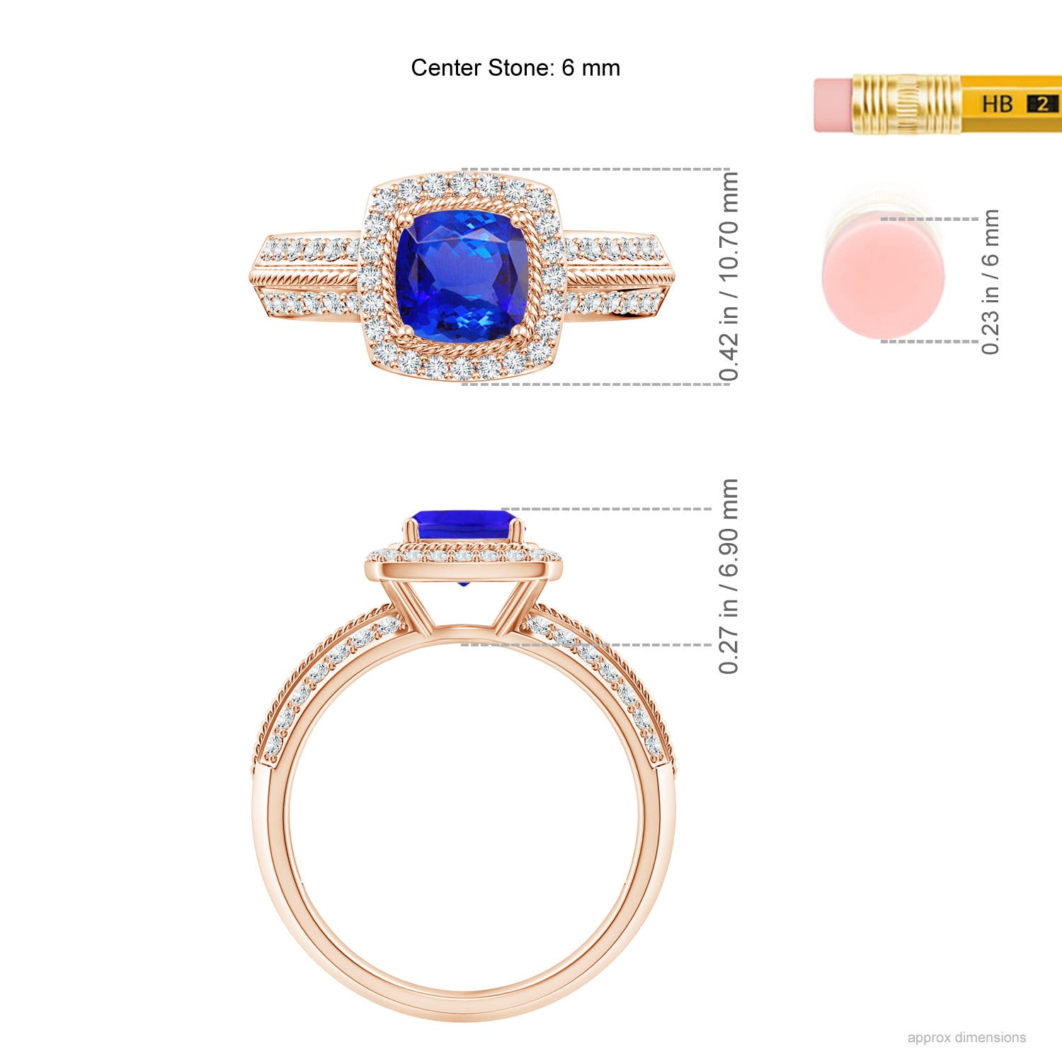 AAA - Tanzanite / 1.47 CT / 14 KT Rose Gold