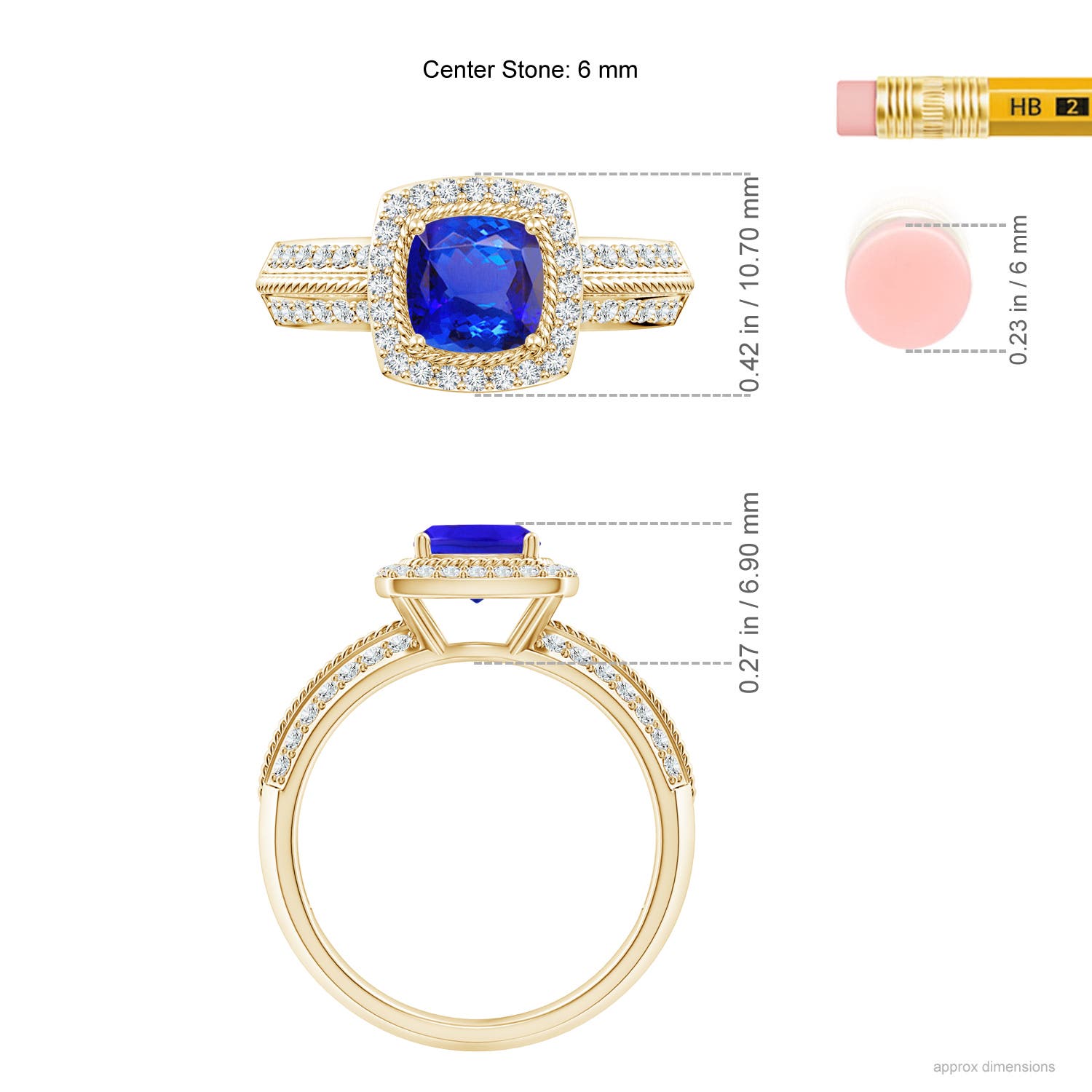 AAA - Tanzanite / 1.47 CT / 14 KT Yellow Gold