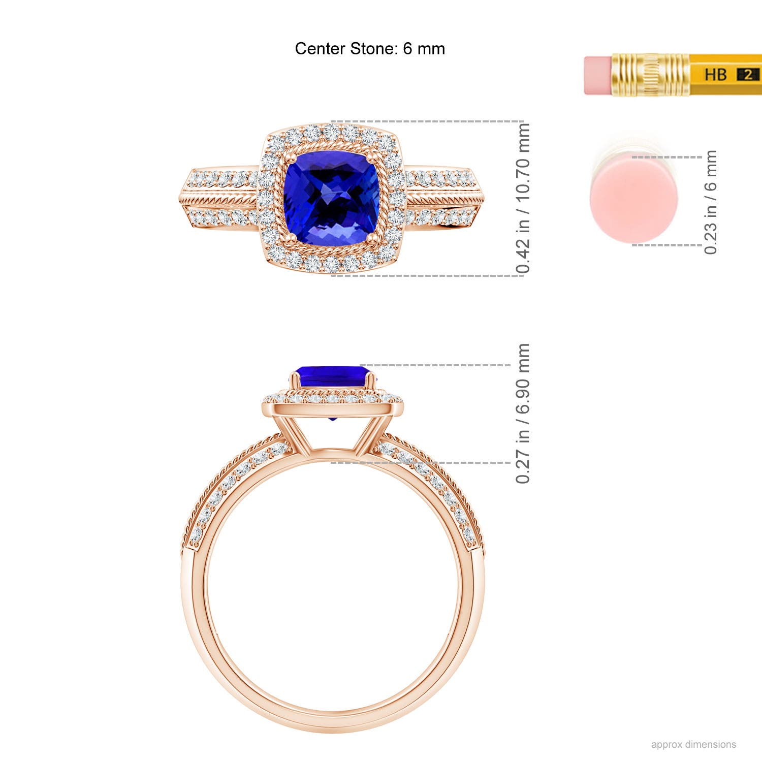 AAAA - Tanzanite / 1.47 CT / 14 KT Rose Gold