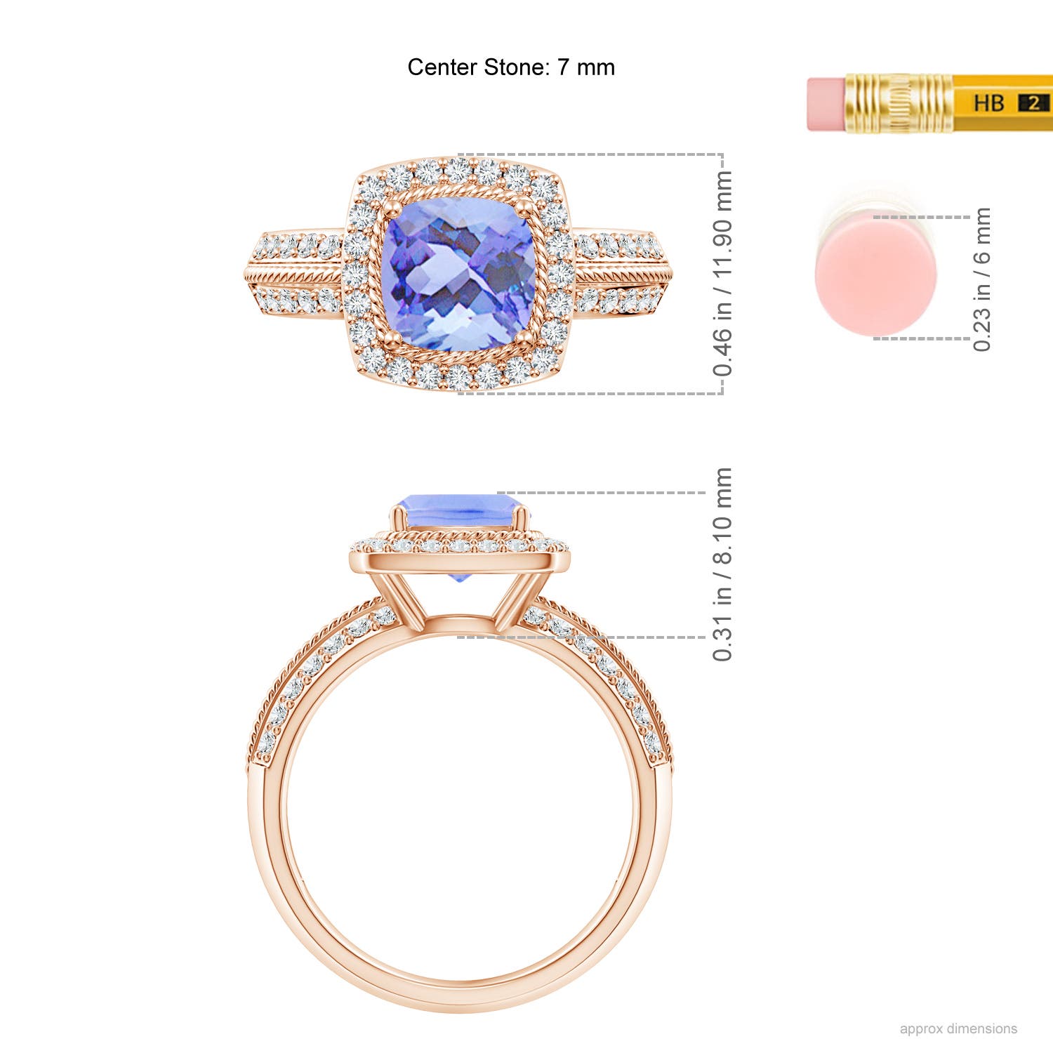 A - Tanzanite / 2.02 CT / 14 KT Rose Gold