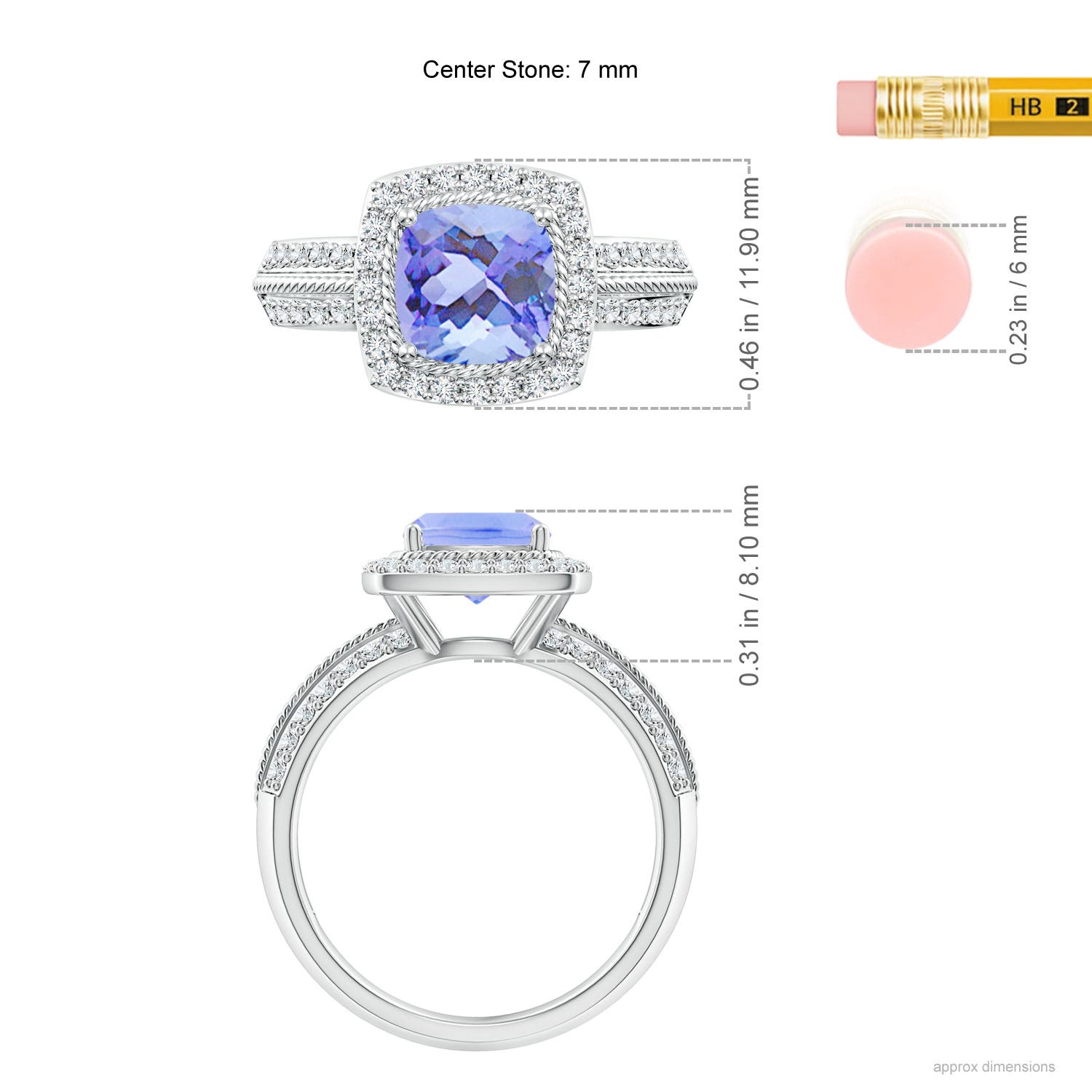 A - Tanzanite / 2.02 CT / 14 KT White Gold