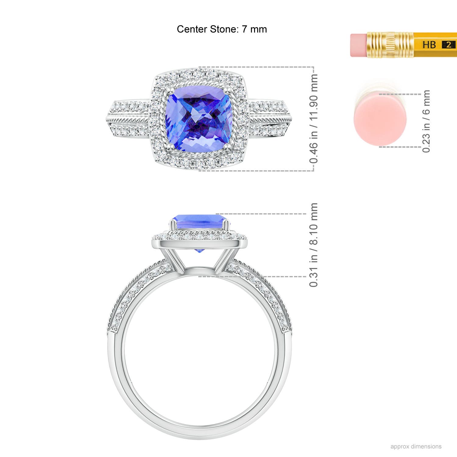 AA - Tanzanite / 2.02 CT / 14 KT White Gold