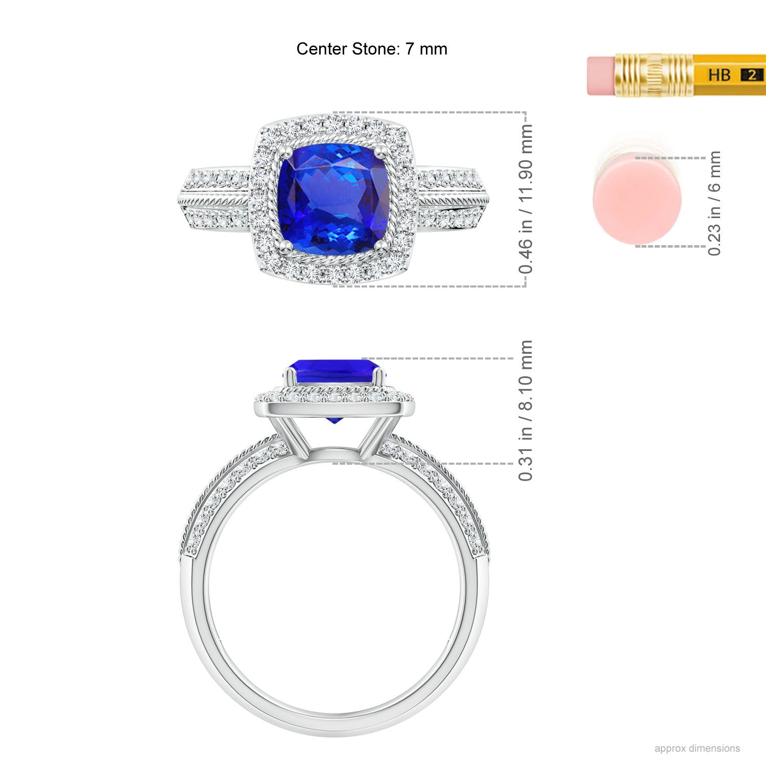 AAA - Tanzanite / 2.02 CT / 14 KT White Gold