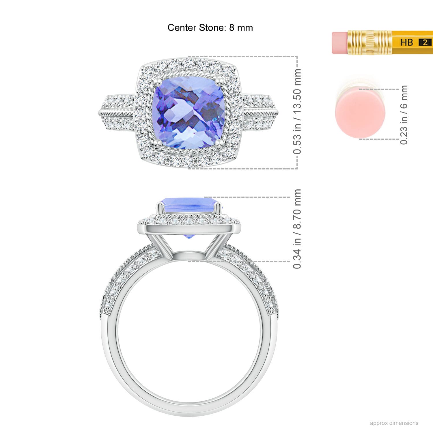 A - Tanzanite / 2.82 CT / 14 KT White Gold