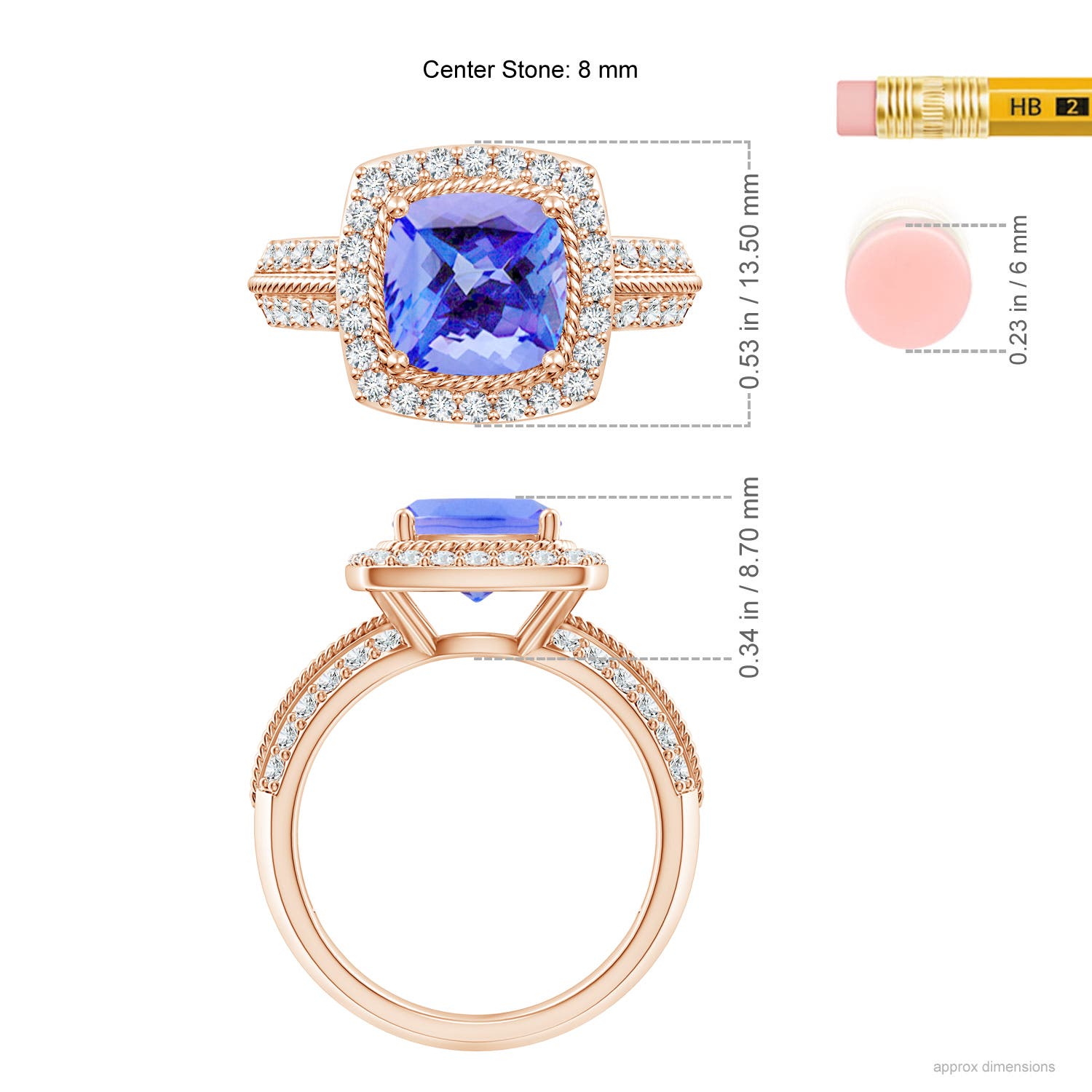 AA - Tanzanite / 2.82 CT / 14 KT Rose Gold